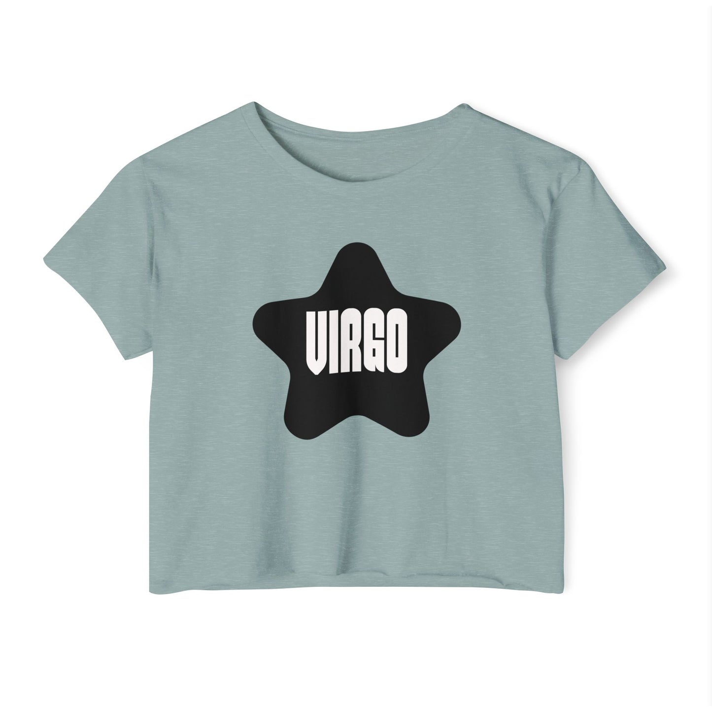 Black Star Virgo Crop Top Women's Astrology T-Shirt Virgo Zodiac Star Shirt