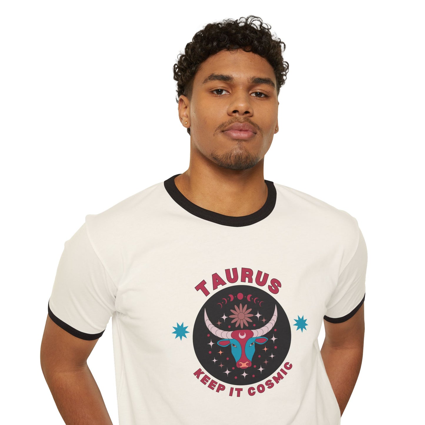 Keep it Cosmic Retro Ringer Tee — Taurus Zodiac | Model 5