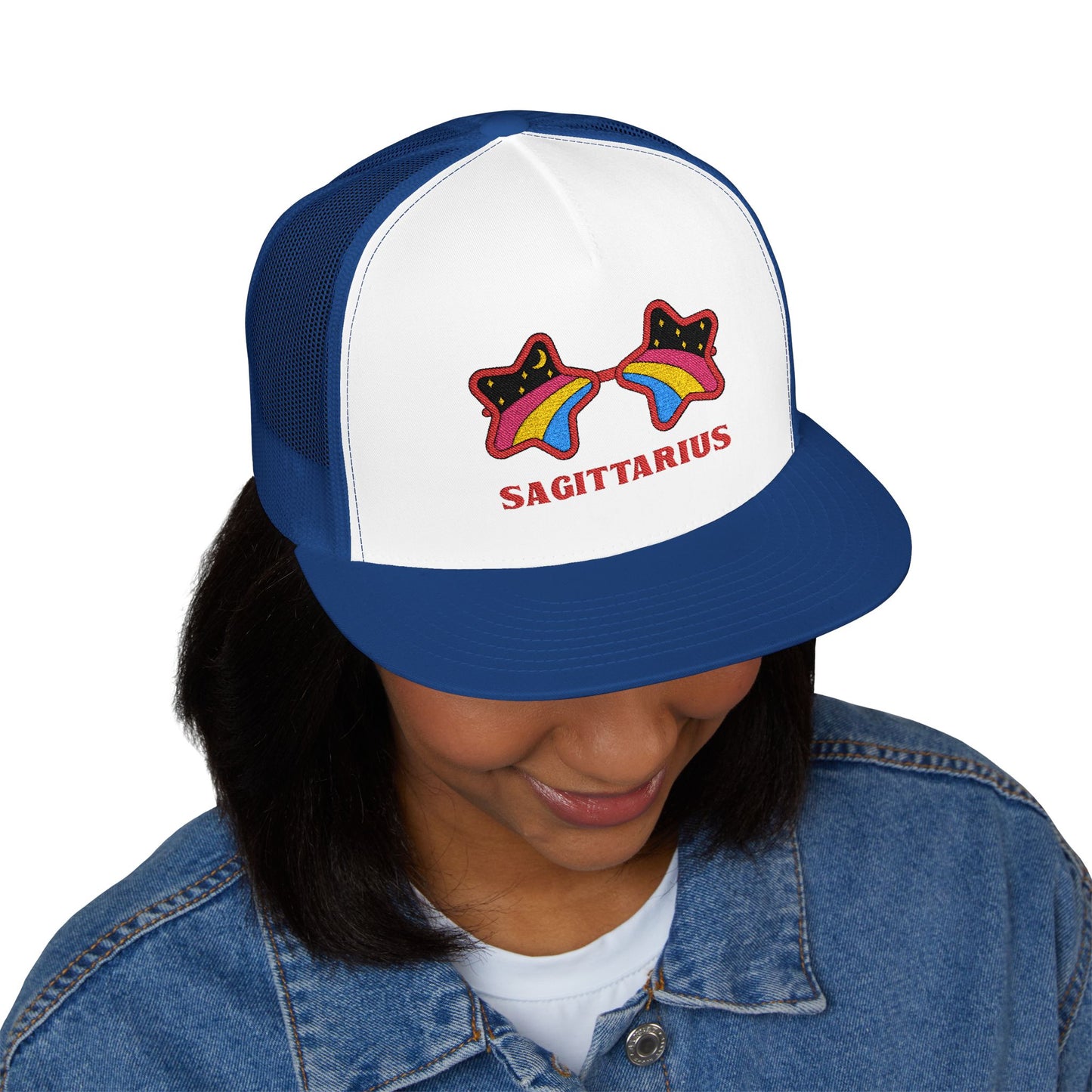 Retro Zodiac Sign Trucker Hat — Sagittarius