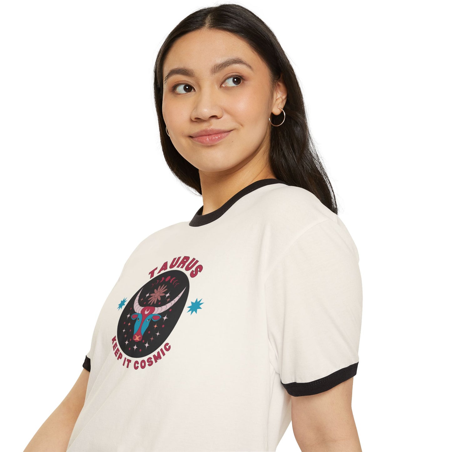 Keep it Cosmic Retro Ringer Tee — Taurus Zodiac | Model 4