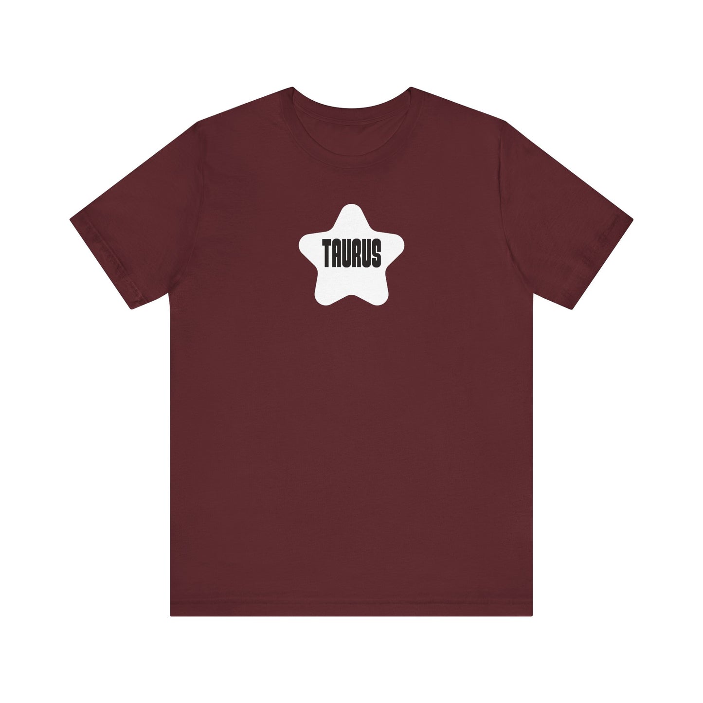 Taurus Dark Mode Star Tee – White Star Taurus Zodiac T-Shirt