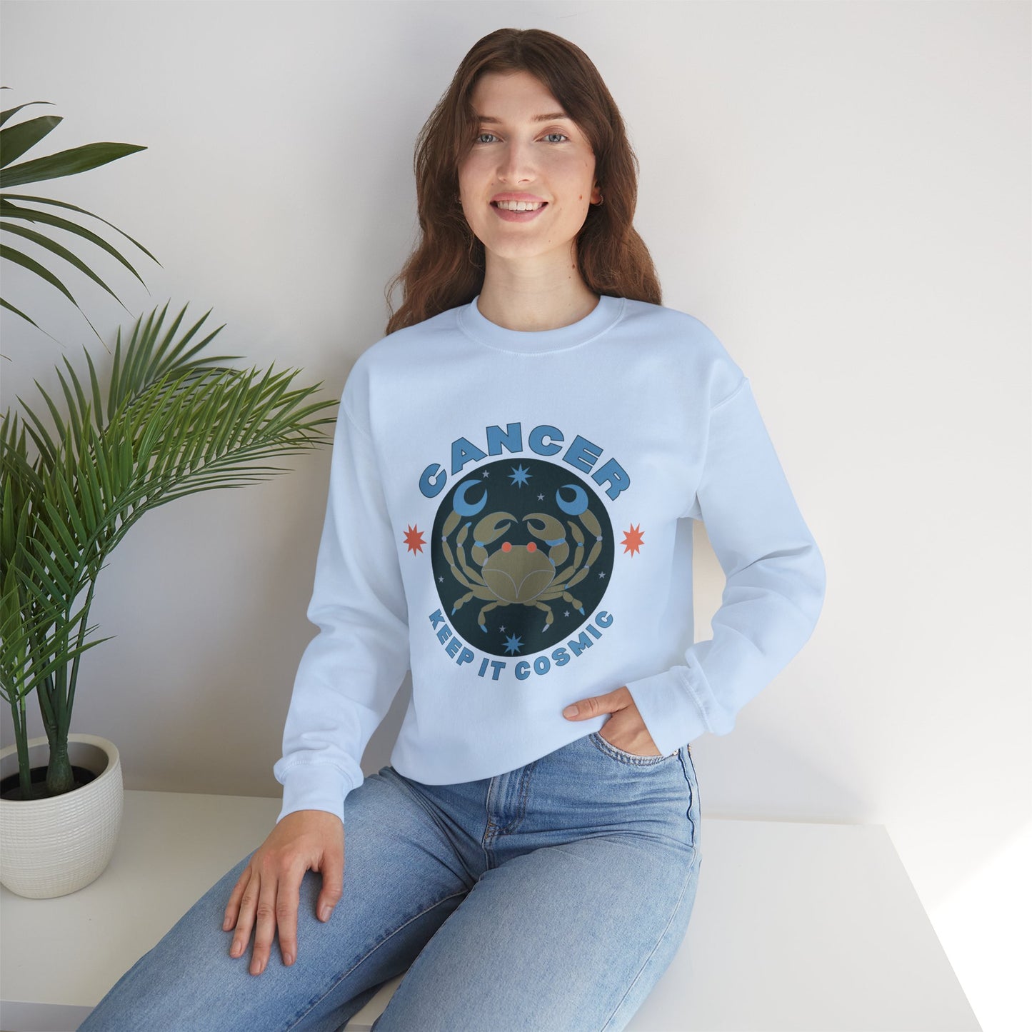 Keep It Cosmic - Retro Star Sign Astro Sweatshirt | Cancer