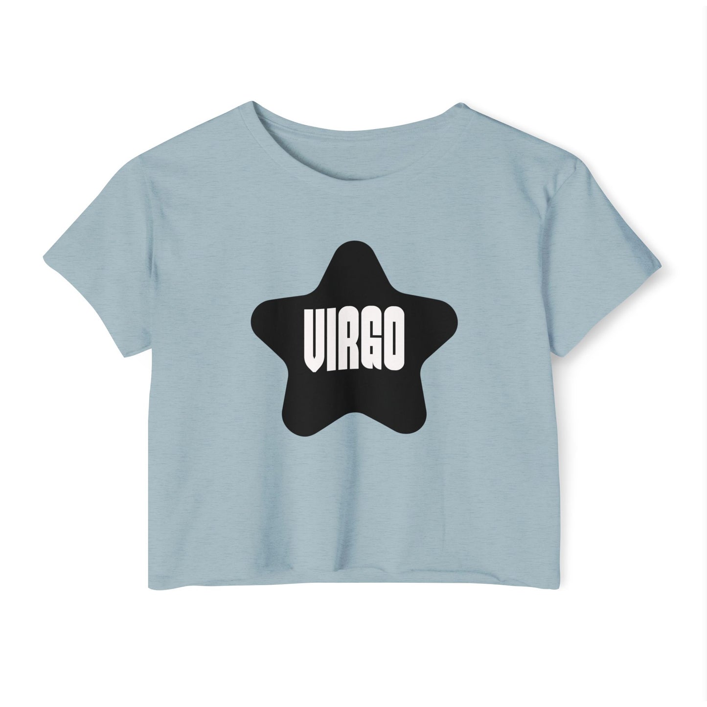 Black Star Virgo Crop Top Women's Astrology T-Shirt Virgo Zodiac Star Shirt