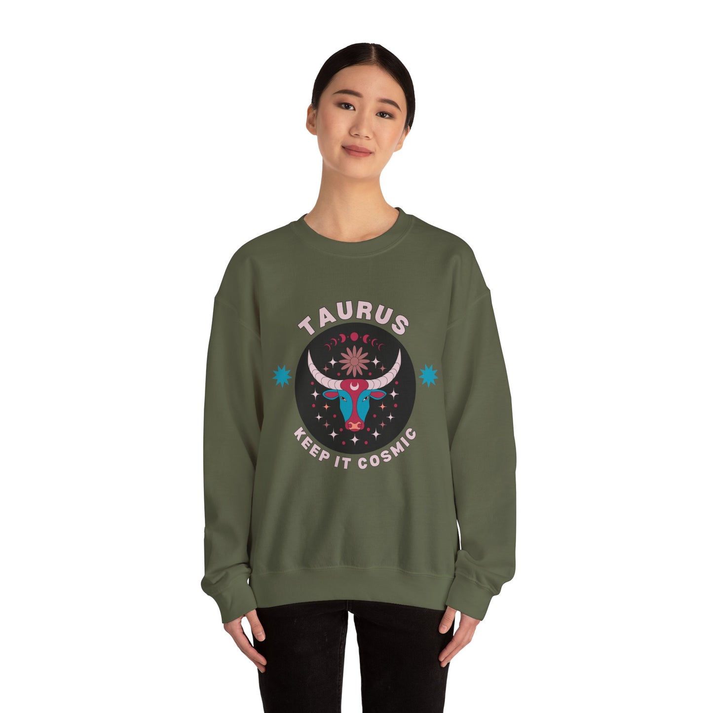 Keep It Cosmic - Retro Star Sign Astro Sweatshirt | Taurus