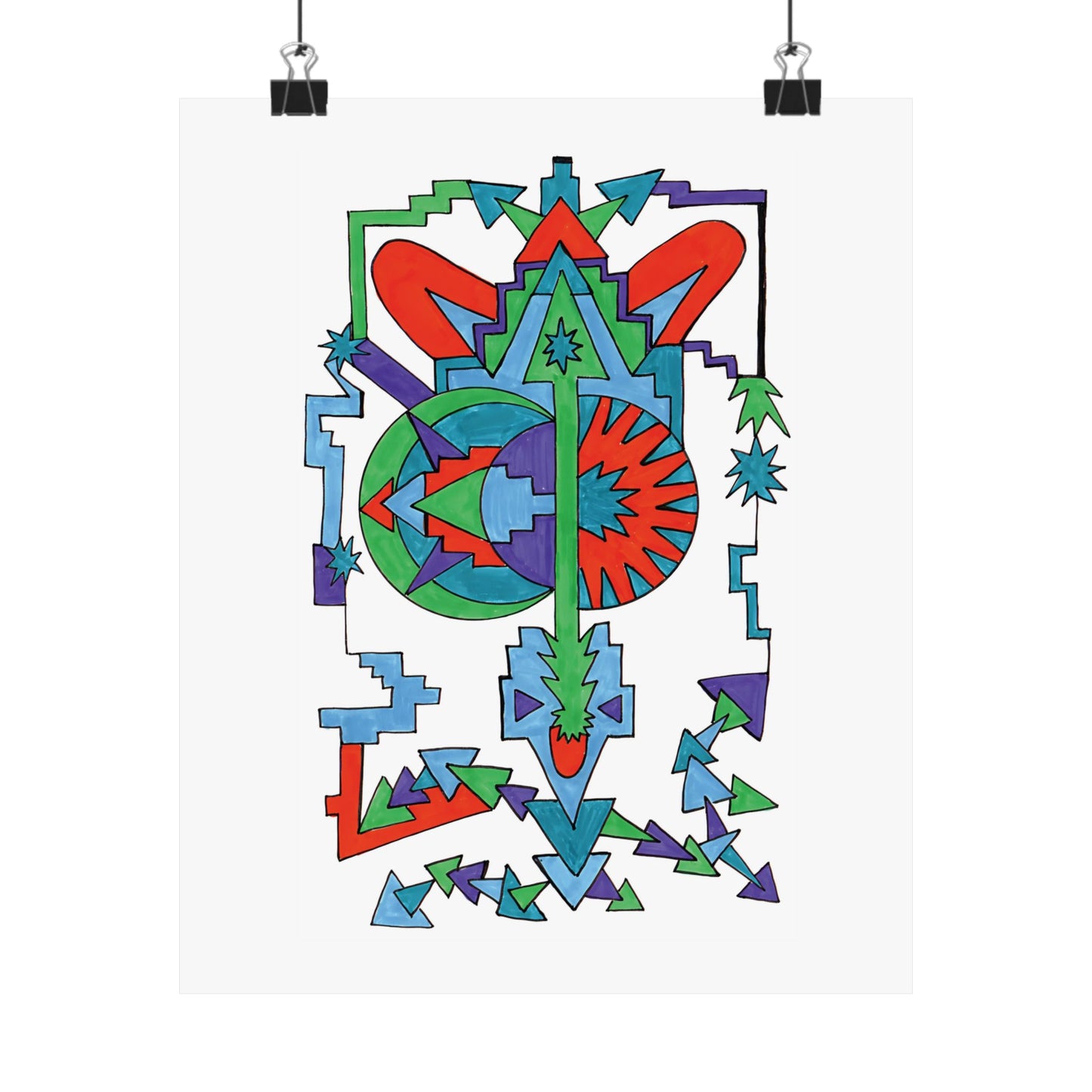 Arrow Light Geometric Abstract Art Print