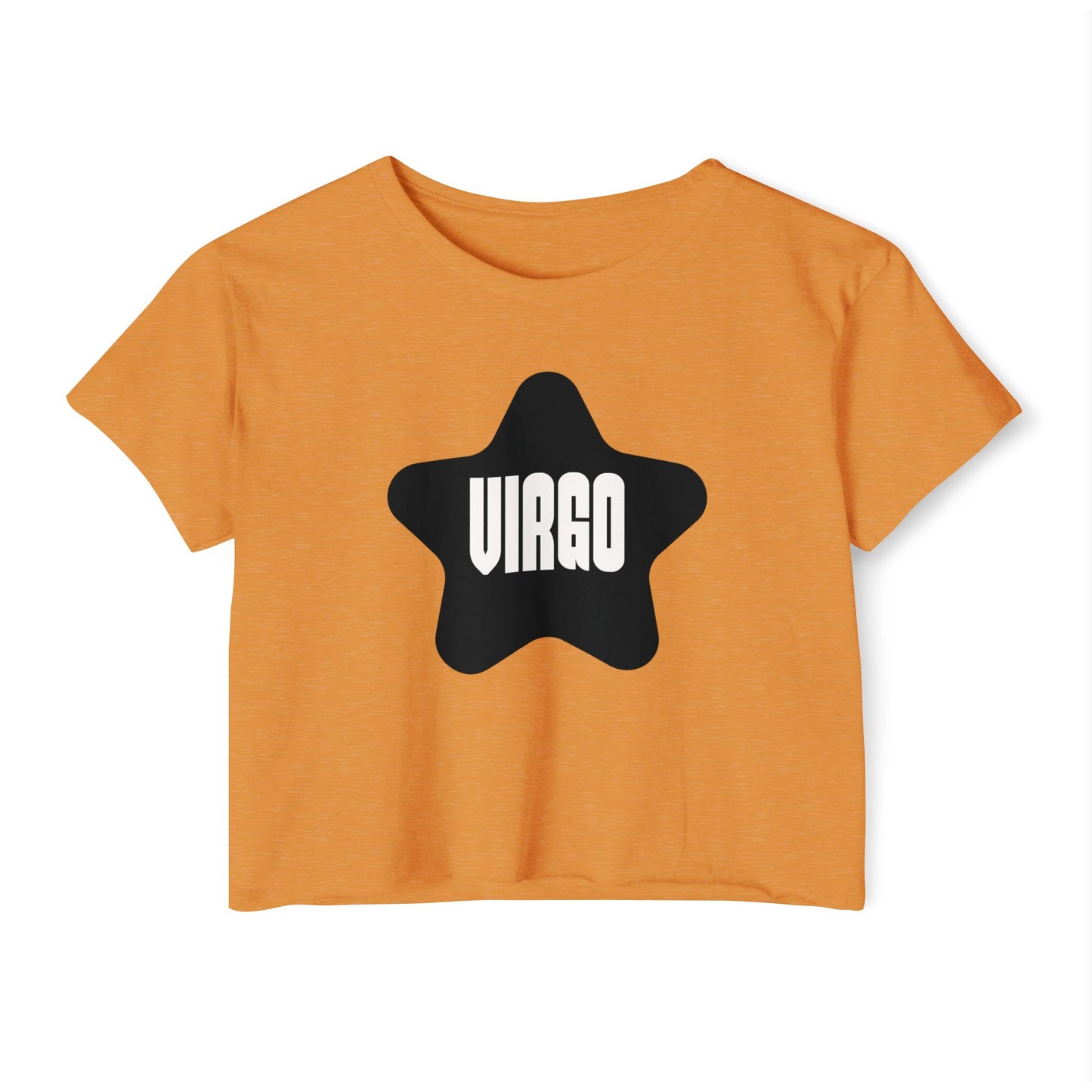 Black Star Virgo Crop Top Women's Astrology T-Shirt Virgo Zodiac Star Shirt