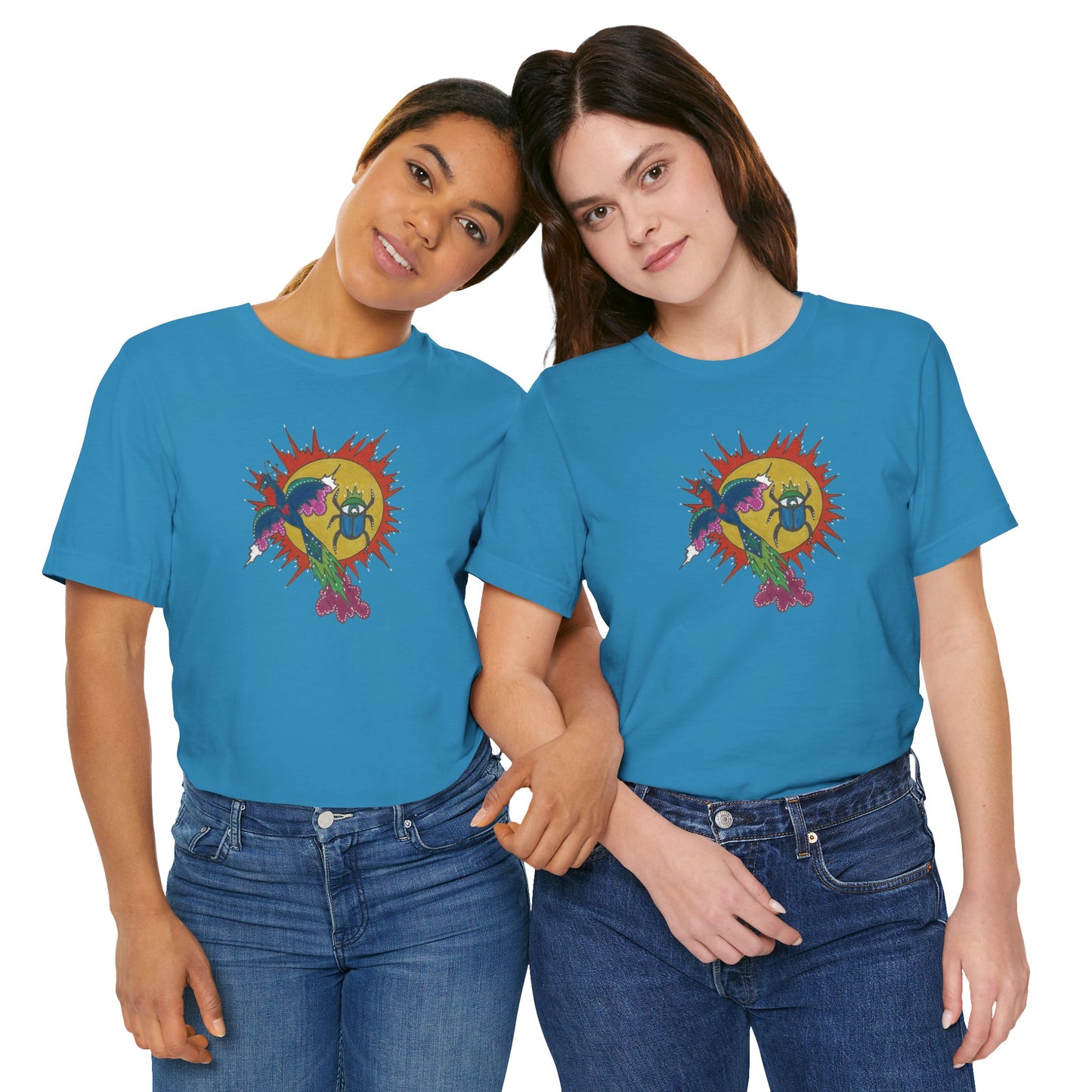 Integrate to Radiate Tee | Symbolic Solar Scarab Comic Art Shirt (Unisex)