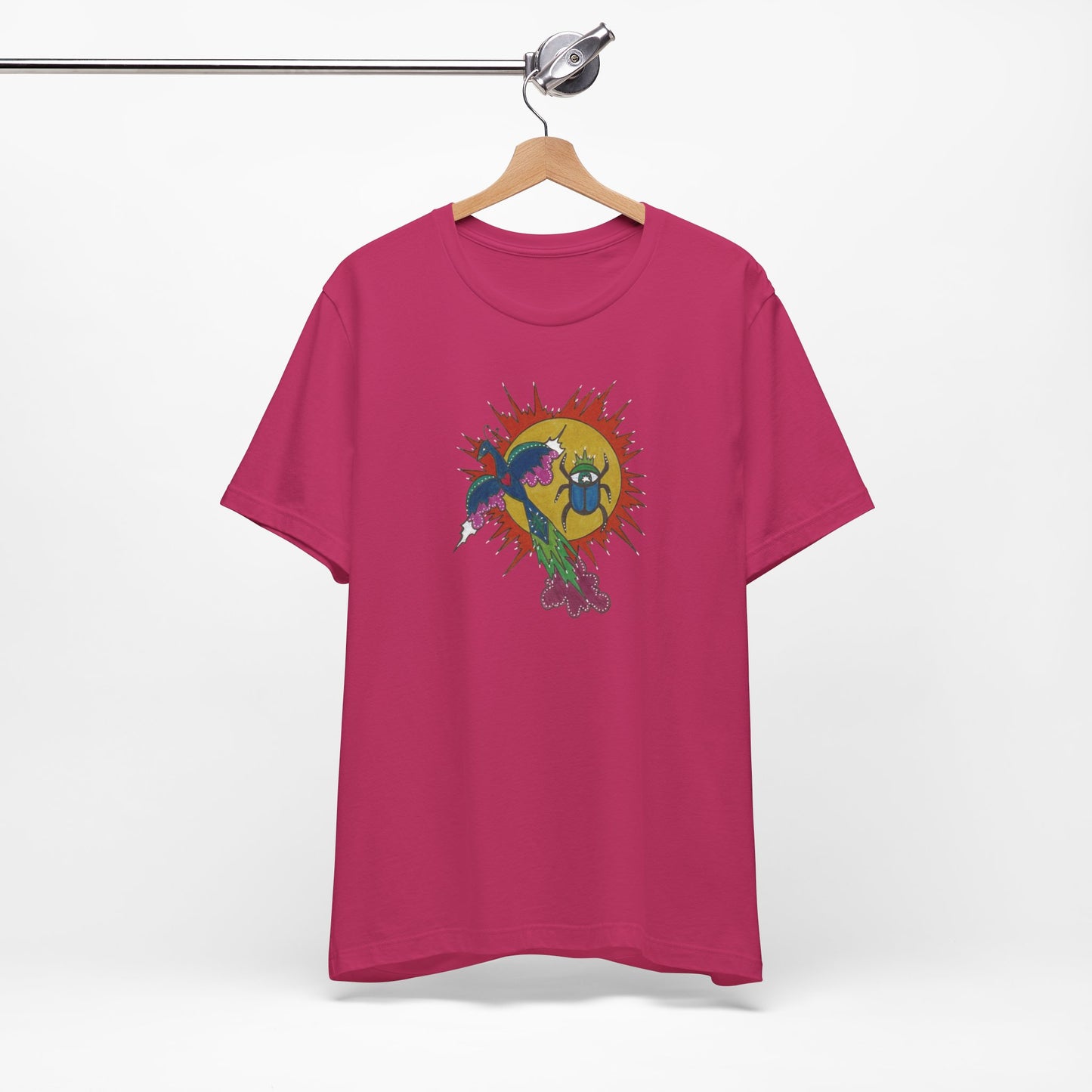 Integrate to Radiate Tee | Symbolic Solar Scarab Comic Art Shirt (Unisex)
