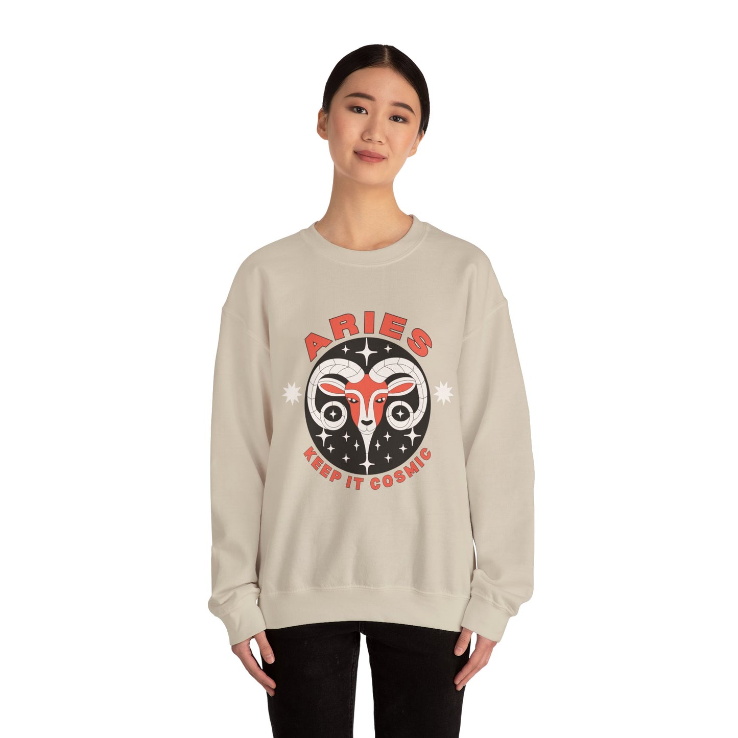 Keep It Cosmic - Retro Star Sign Astro Sweatshirt | Aries