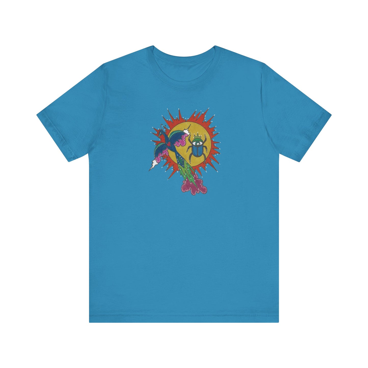Integrate to Radiate Tee | Symbolic Solar Scarab Comic Art Shirt (Unisex)