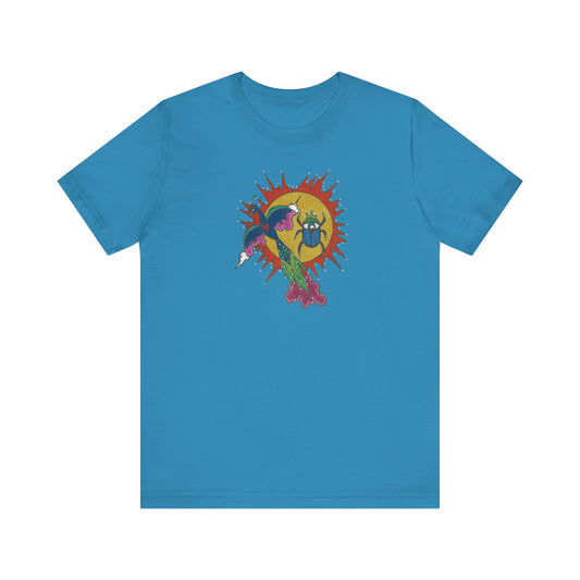 Integrate to Radiate Tee | Symbolic Solar Scarab Comic Art Shirt (Unisex)