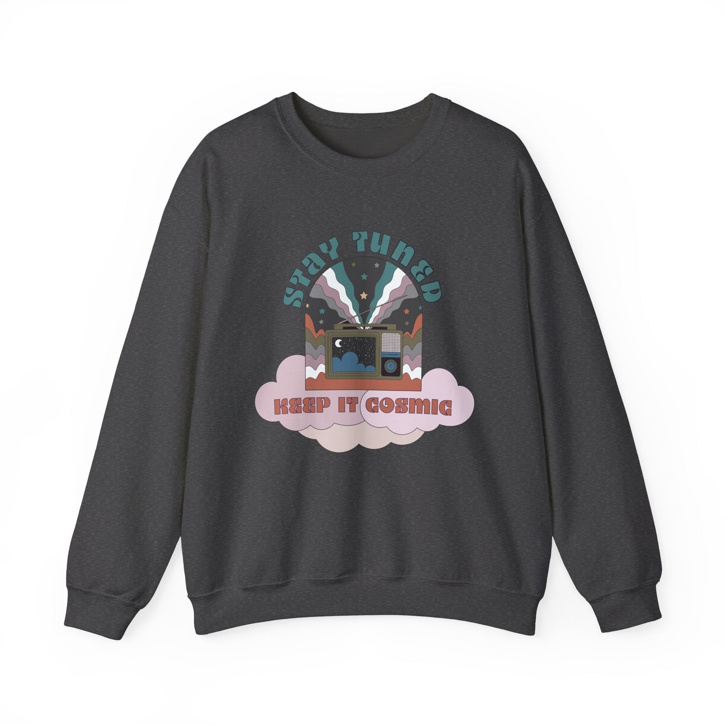Stay Tuned Cosmic Retro Sweatshirt - Earthglow Celestial Crewneck