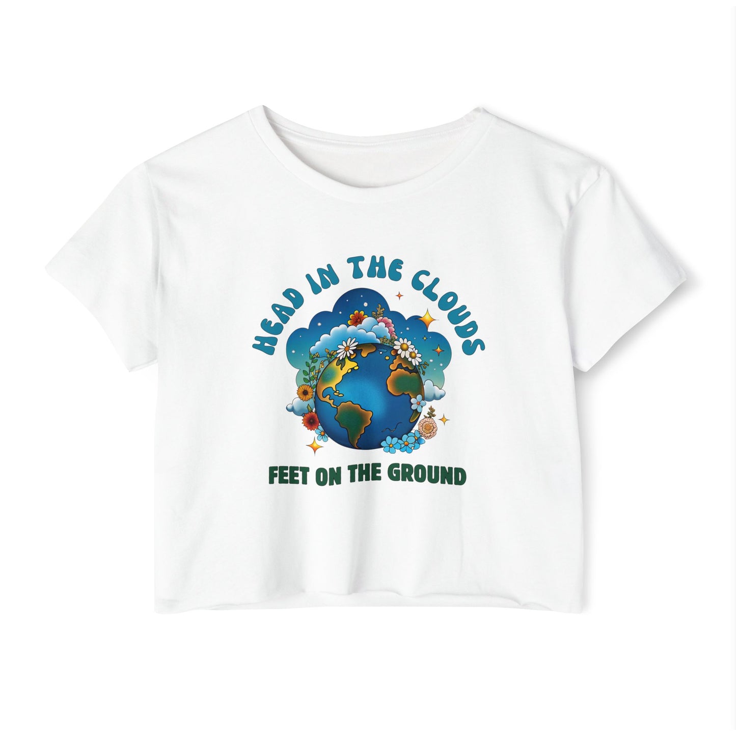Grounded Dreamer Crop Top - Retro Earth Lover Tee