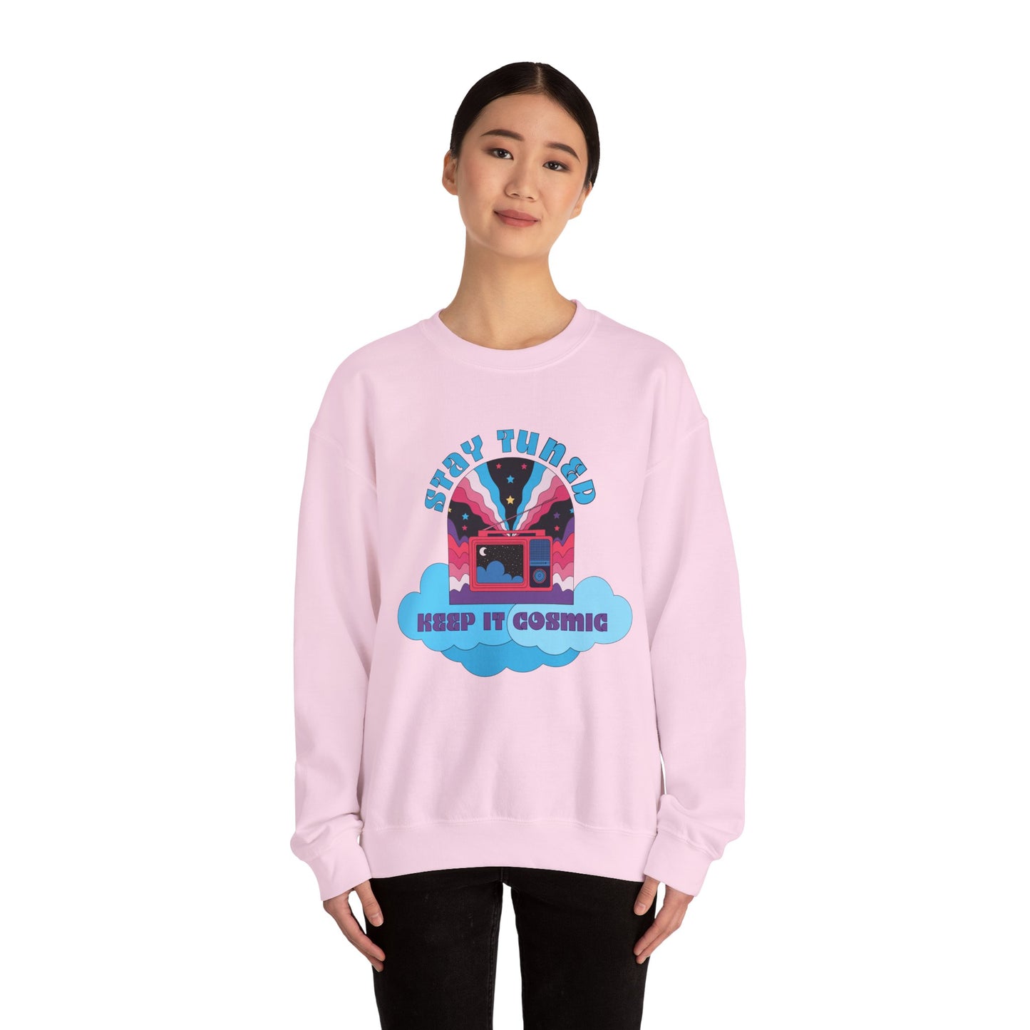 Stay Tuned Cosmic Retro Sweatshirt - Dreamglow Celestial Crewneck