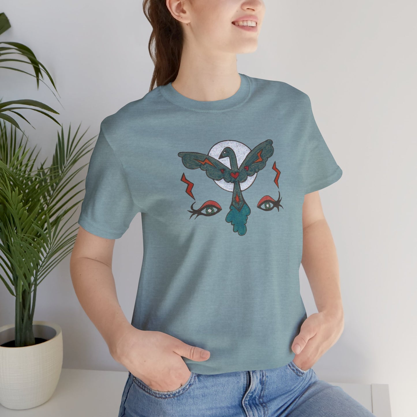 Feel to See Moon T-Shirt Tee | Esoteric Eyes Cosmic Art Tee (Unisex)