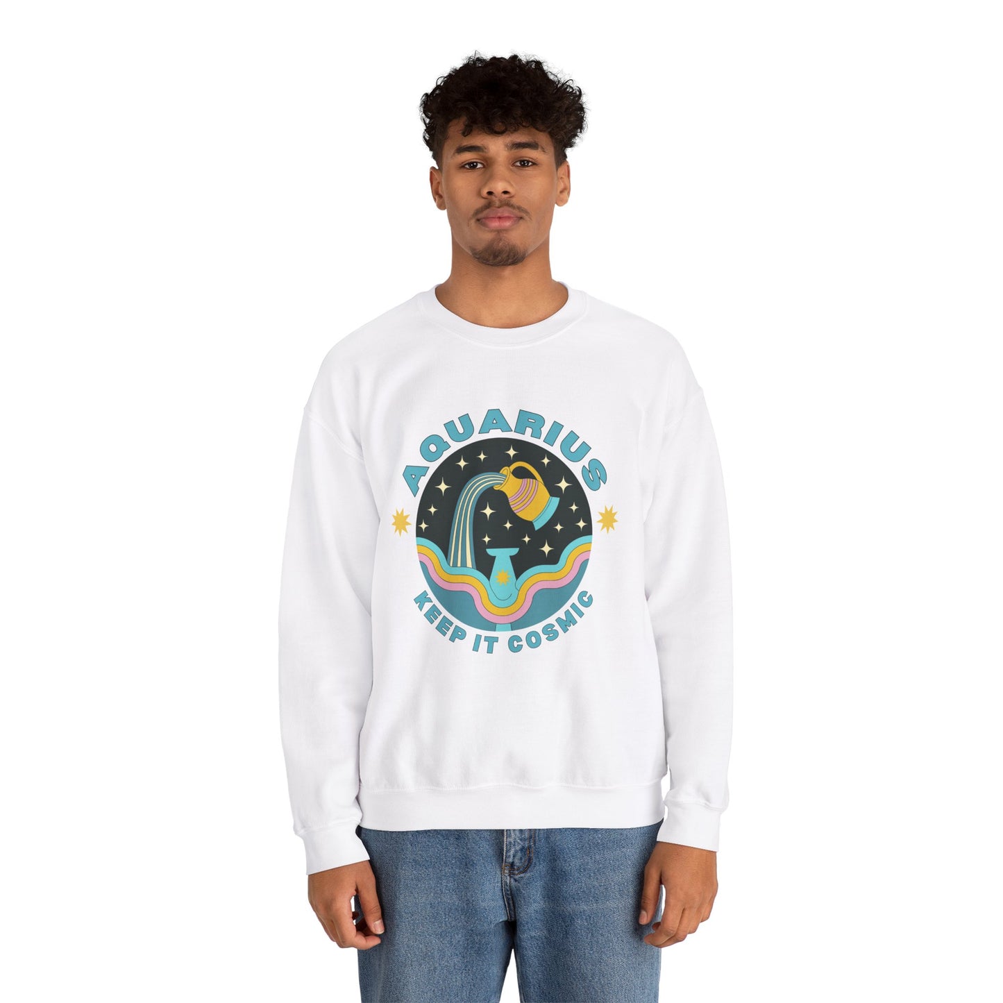 Keep It Cosmic - Retro Star Sign Astro Sweatshirt | Aquarius