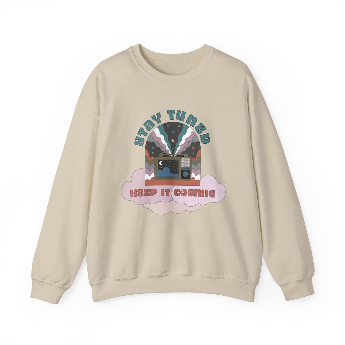 Stay Tuned Cosmic Retro Sweatshirt - Earthglow Celestial Crewneck