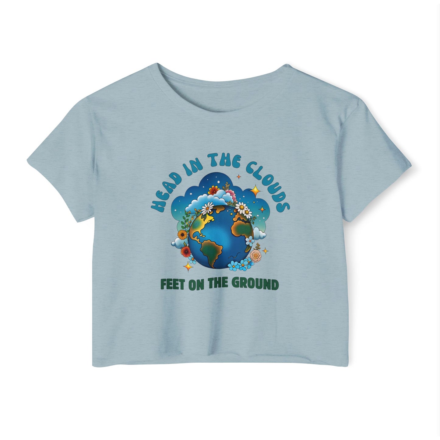 Grounded Dreamer Crop Top - Retro Earth Lover Tee