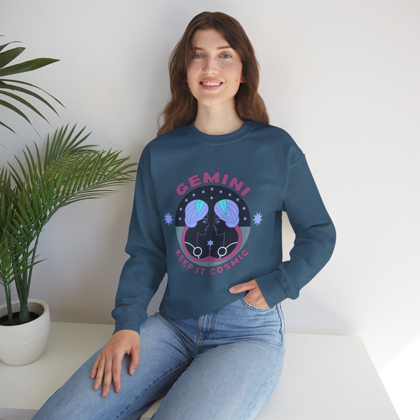 Keep It Cosmic - Retro Star Sign Astro Sweatshirt | Gemini