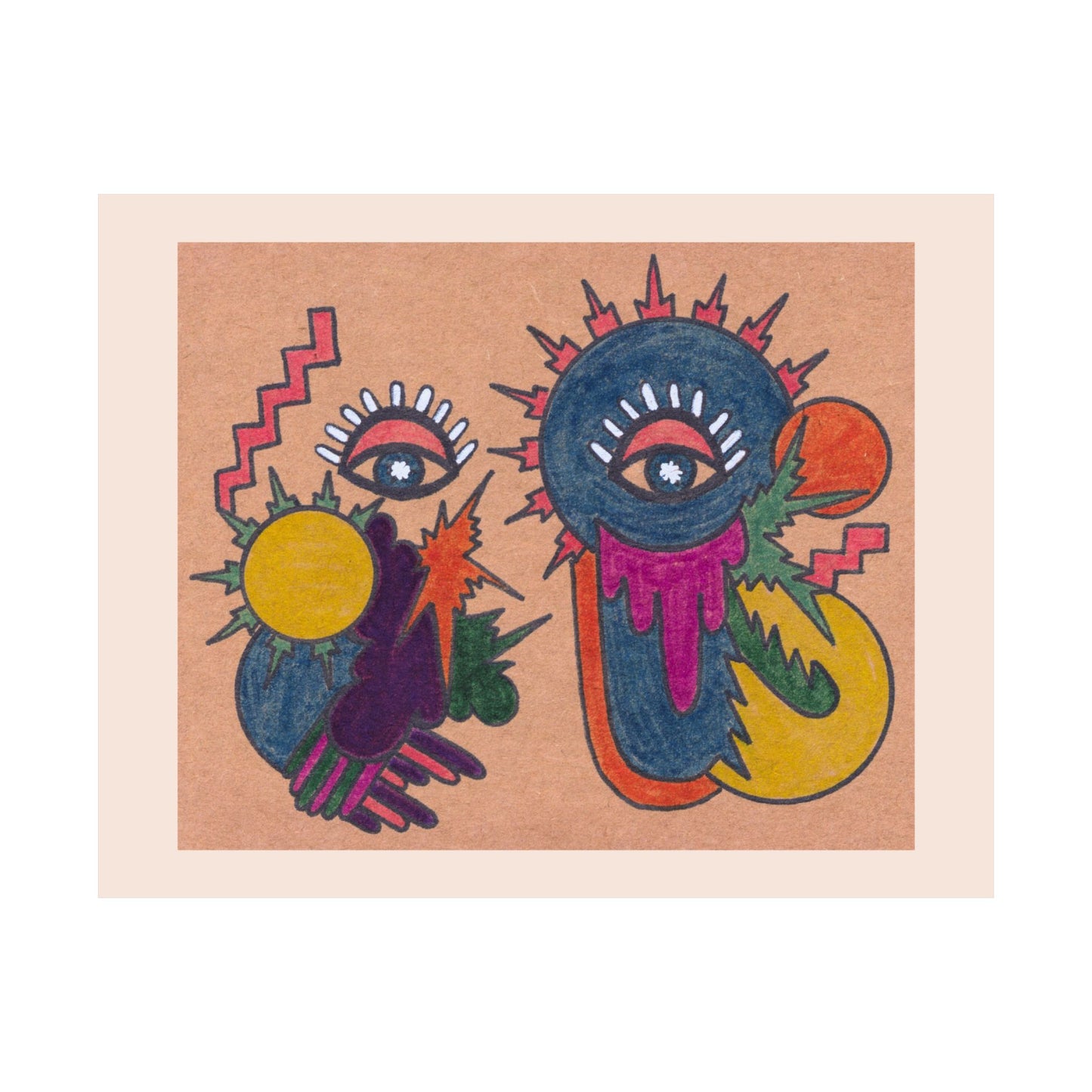 Grist for the Mill | Surreal Eye Symbolism | Hand-Drawn Intuitive Art Print