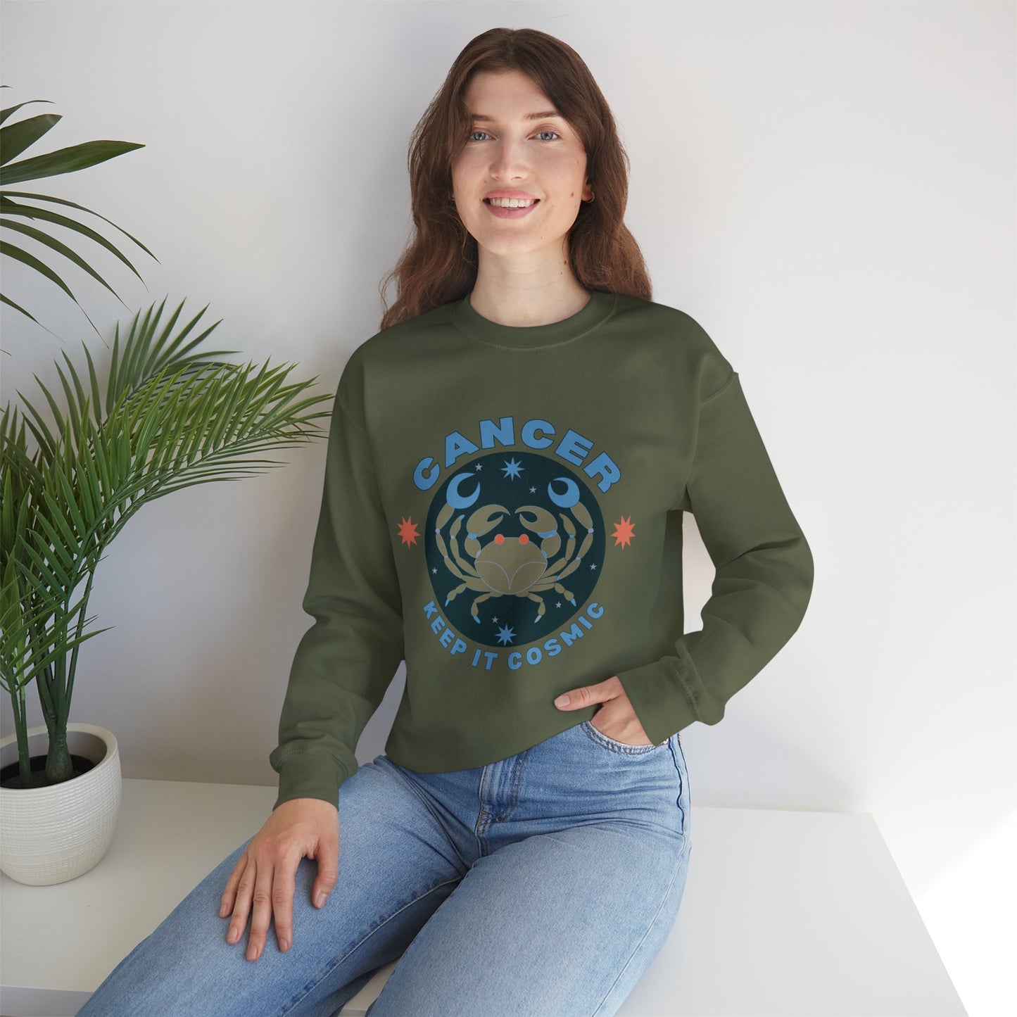 Keep It Cosmic - Retro Star Sign Astro Sweatshirt | Cancer