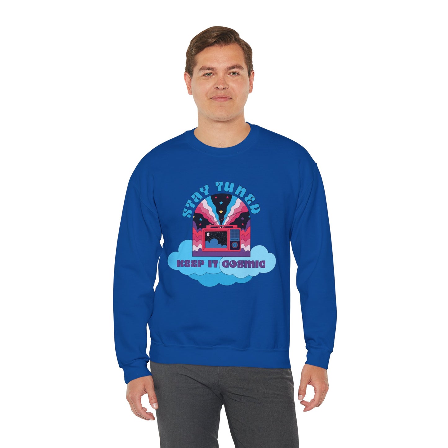 Stay Tuned Cosmic Retro Sweatshirt - Dreamglow Celestial Crewneck