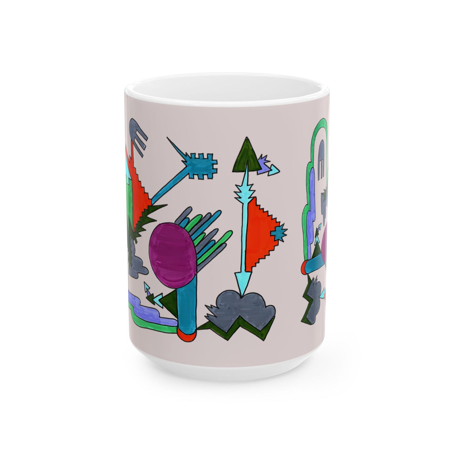 Directional Code | Abstract Glyph Ceramic Mug (11oz / 15oz)
