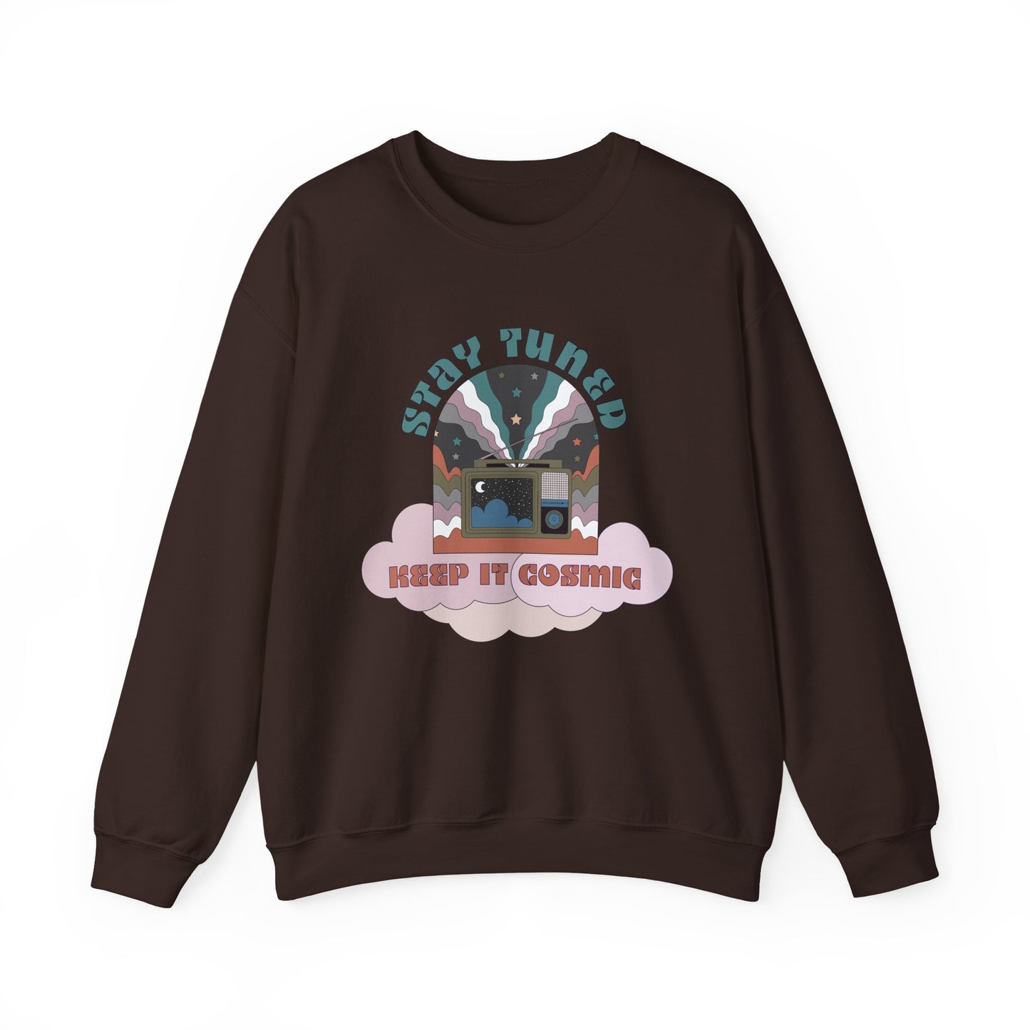 Stay Tuned Cosmic Retro Sweatshirt - Earthglow Celestial Crewneck