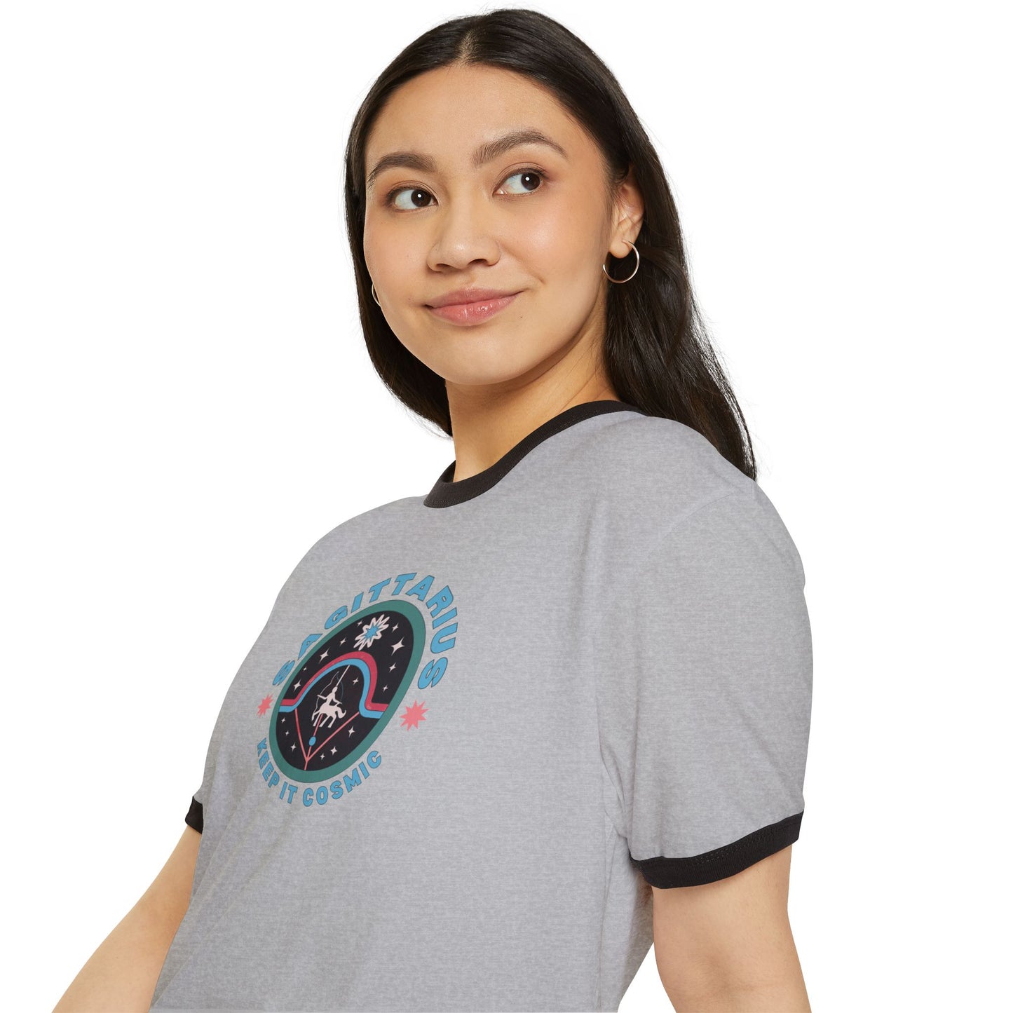 Keep it Cosmic Astrology Retro Ringer Tee — Sagittarius Zodiac T-Shirt