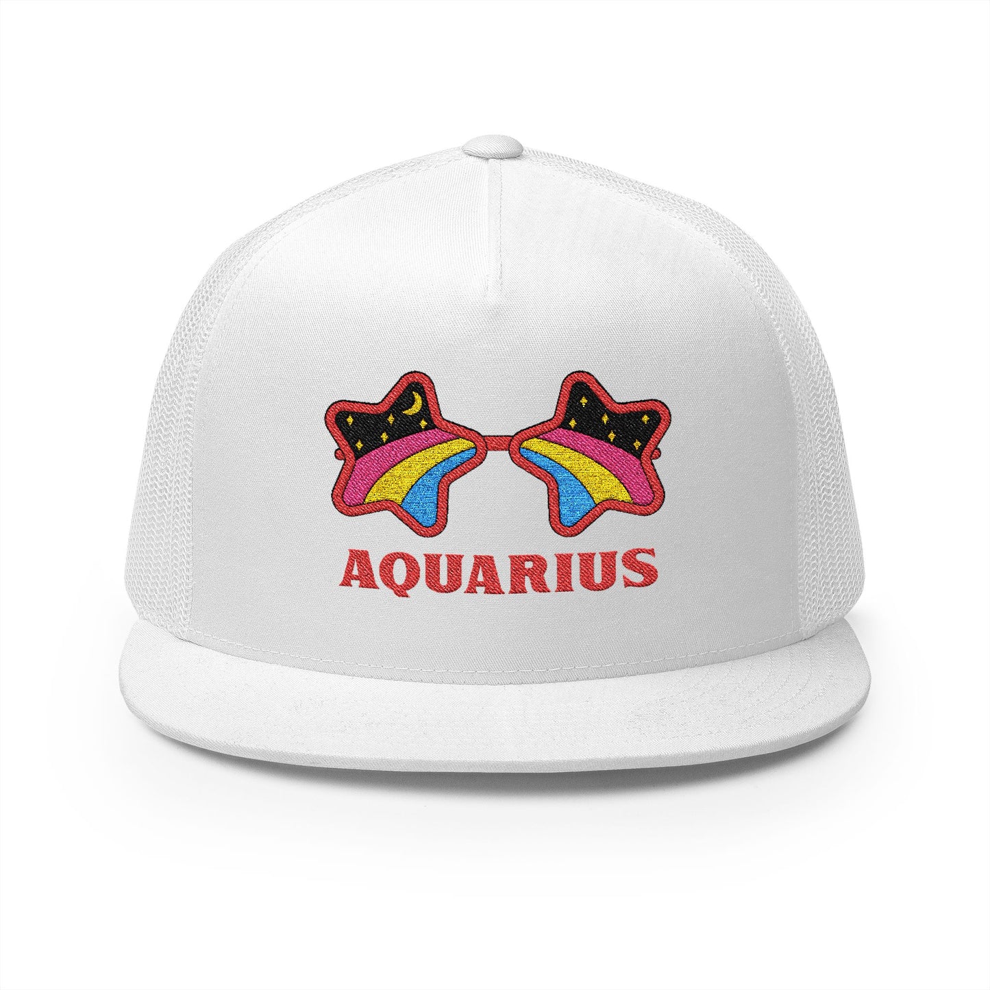 Retro Zodiac Sign Trucker Hat — Aquarius