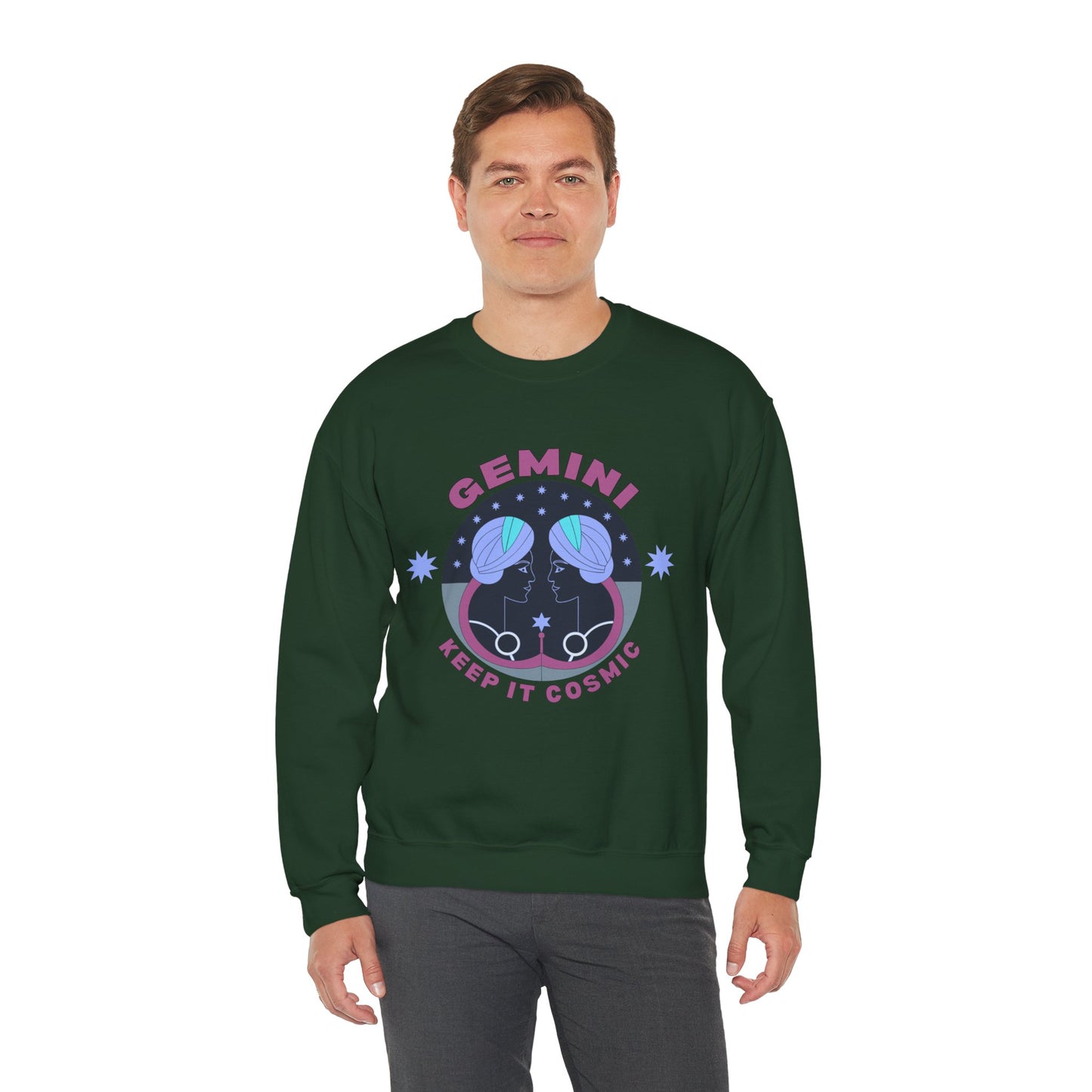Keep It Cosmic - Retro Star Sign Astro Sweatshirt | Gemini