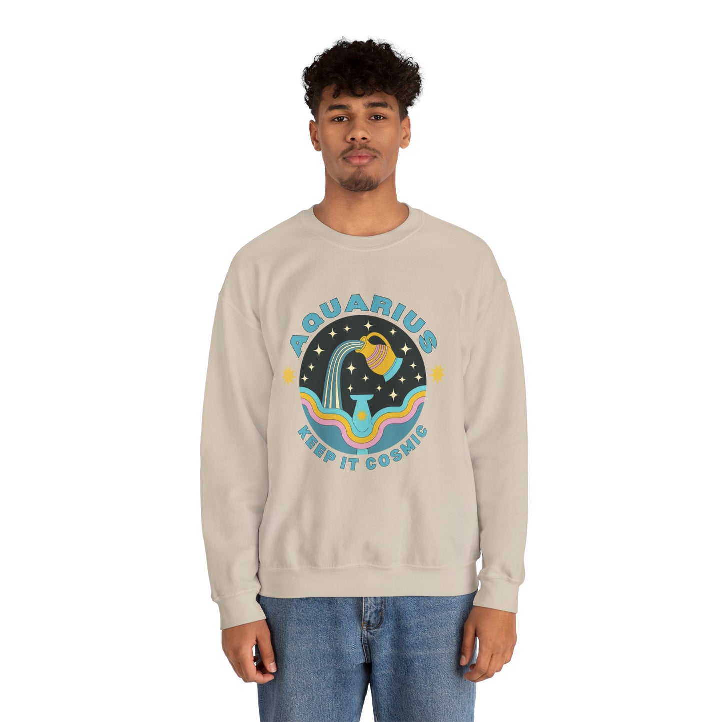 Keep It Cosmic - Retro Star Sign Astro Sweatshirt | Aquarius