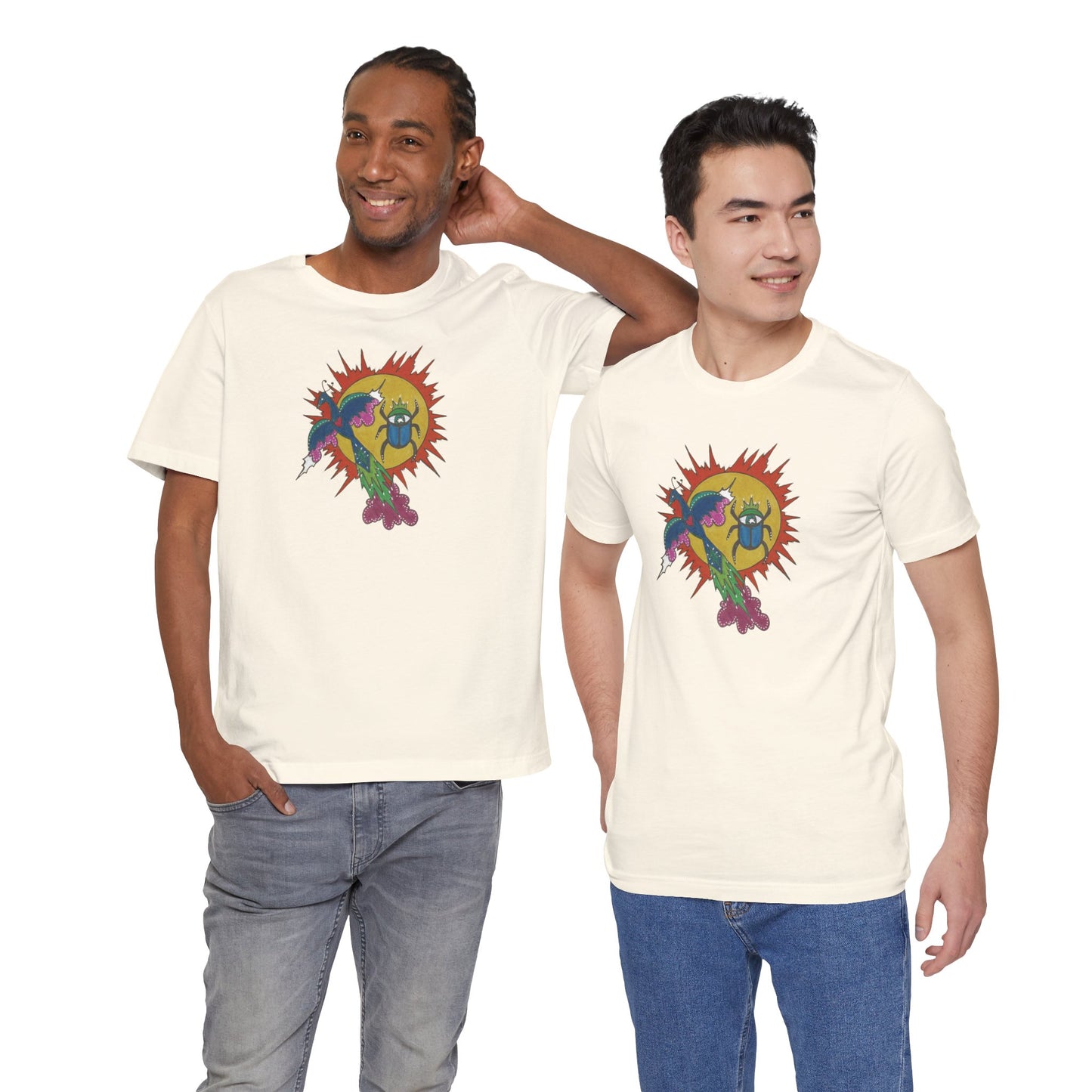 Integrate to Radiate Tee | Symbolic Solar Scarab Comic Art Shirt (Unisex)