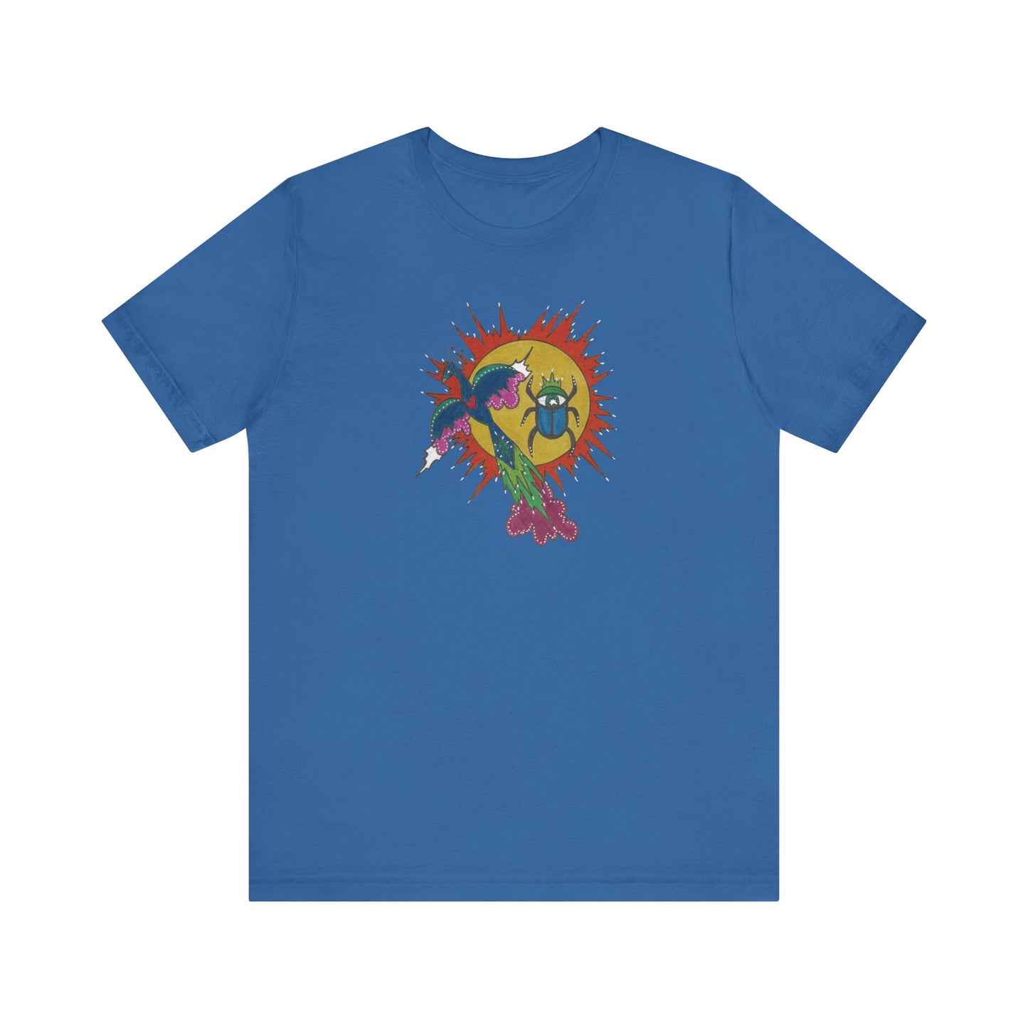 Integrate to Radiate Tee | Symbolic Solar Scarab Comic Art Shirt (Unisex)