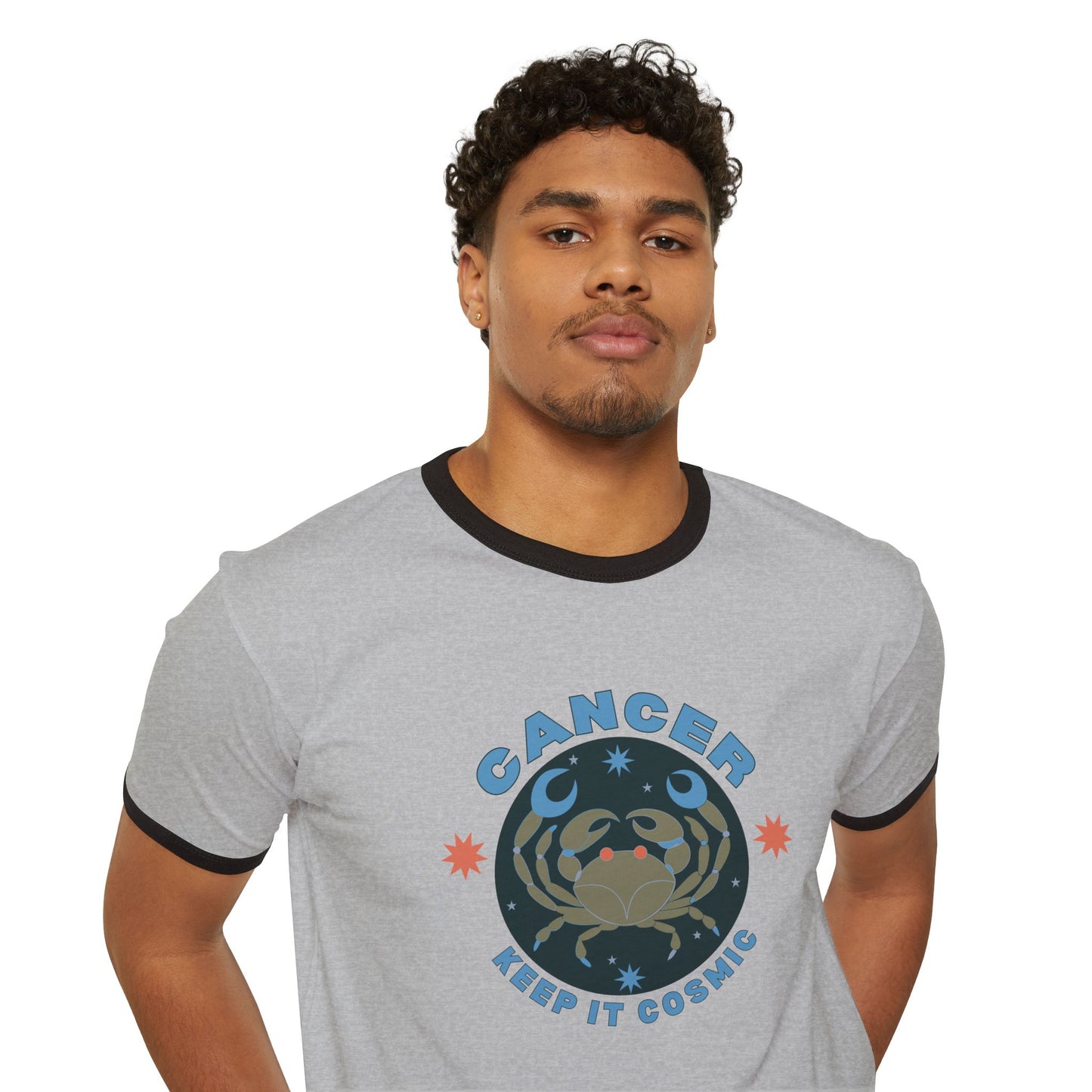 Keep it Cosmic Astrology Retro Ringer Tee — Cancer Zodiac T-Shirt