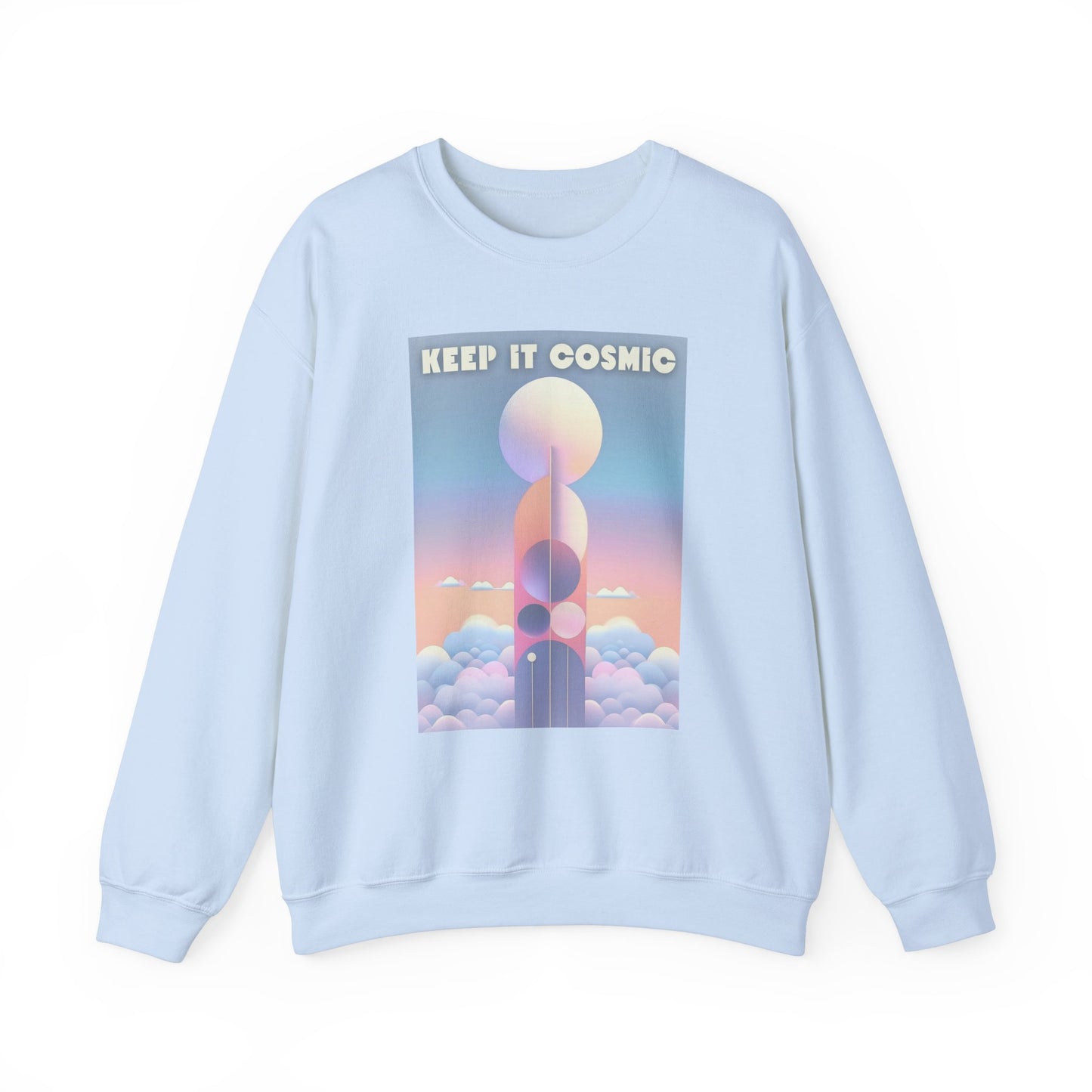 Keep It Cosmic Pastel Sweatshirt – Retro Celestial Aesthetic Crewneck