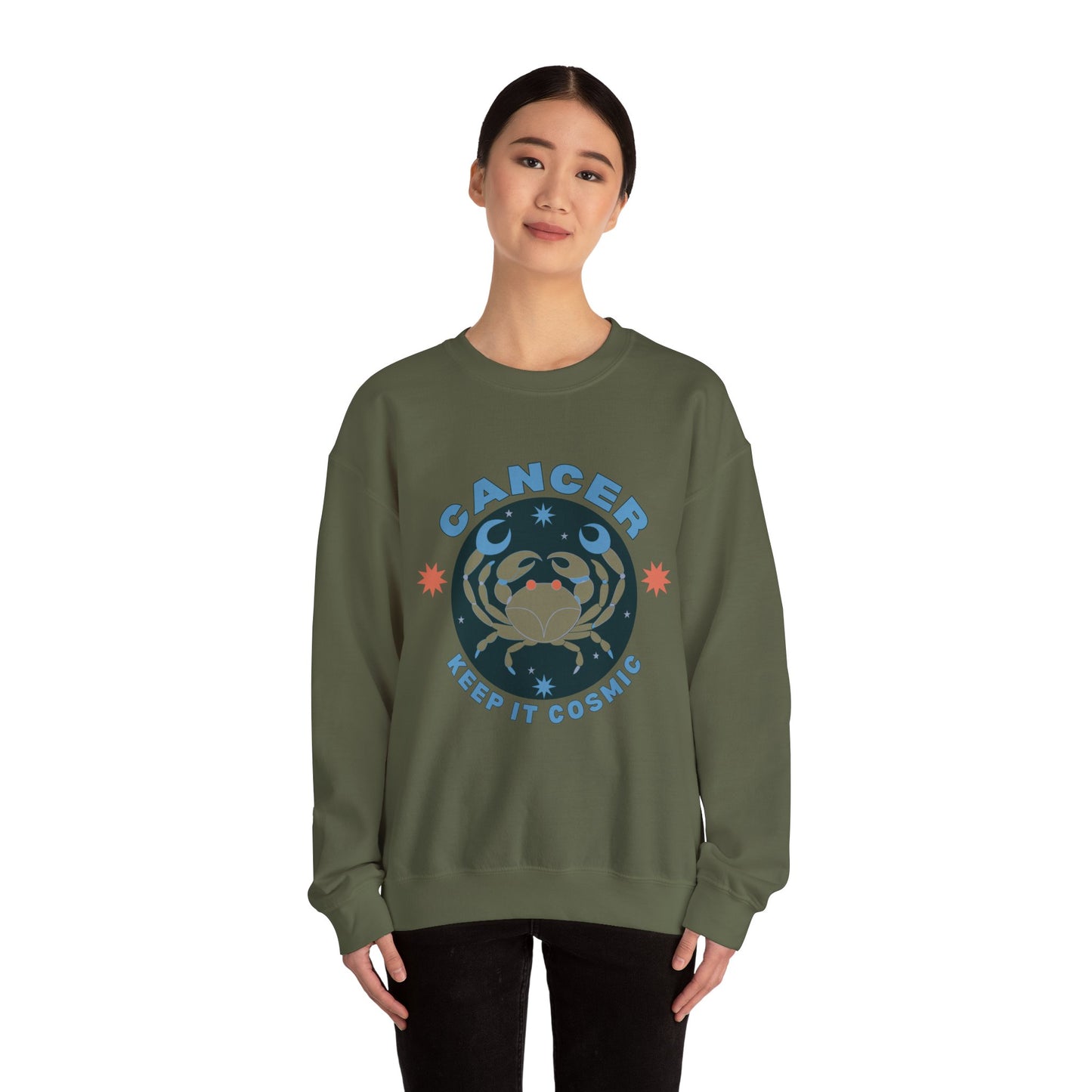 Keep It Cosmic - Retro Star Sign Astro Sweatshirt | Cancer