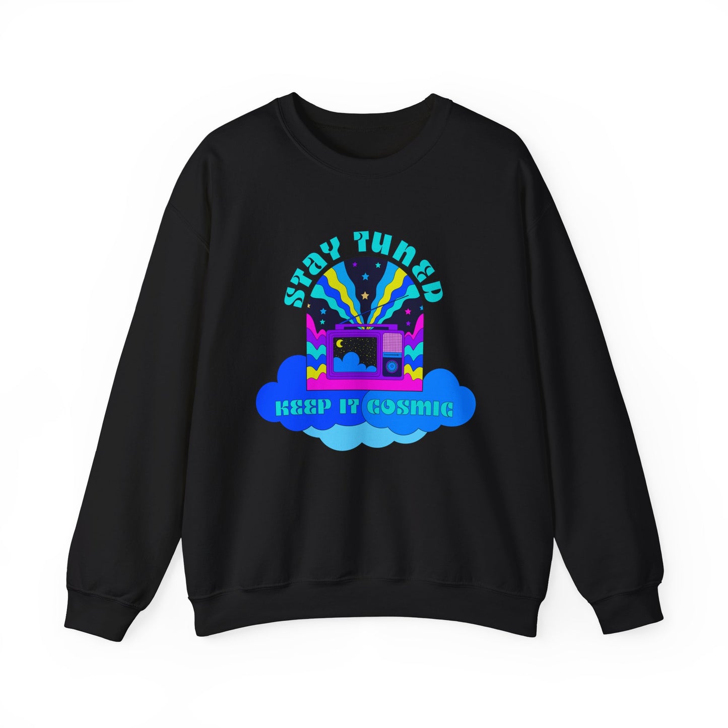 Stay Tuned Cosmic Retro Sweatshirt - Dayglow Celestial Crewneck