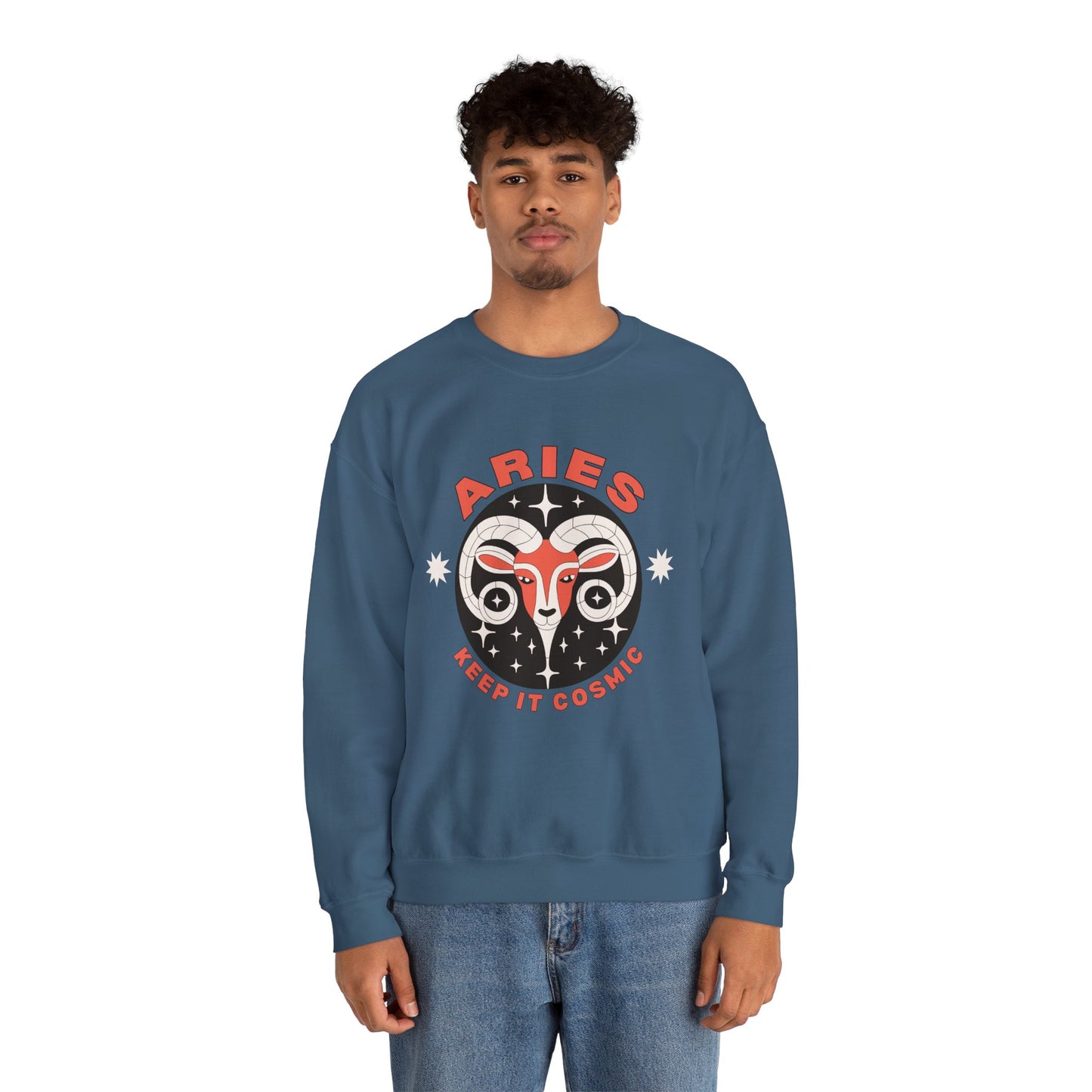 Keep It Cosmic - Retro Star Sign Astro Sweatshirt | Aries