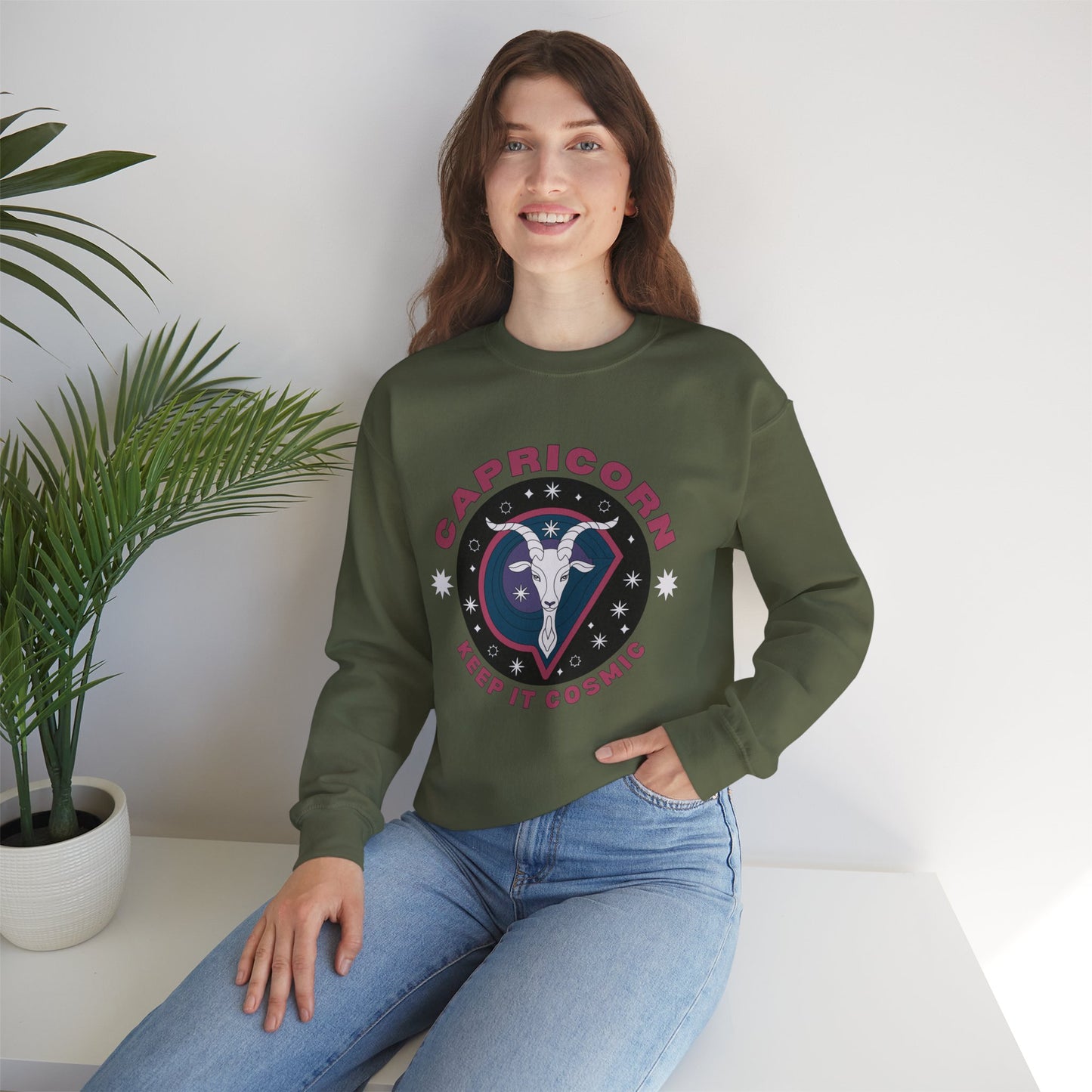 Keep It Cosmic - Retro Star Sign Astro Sweatshirt | Capricorn