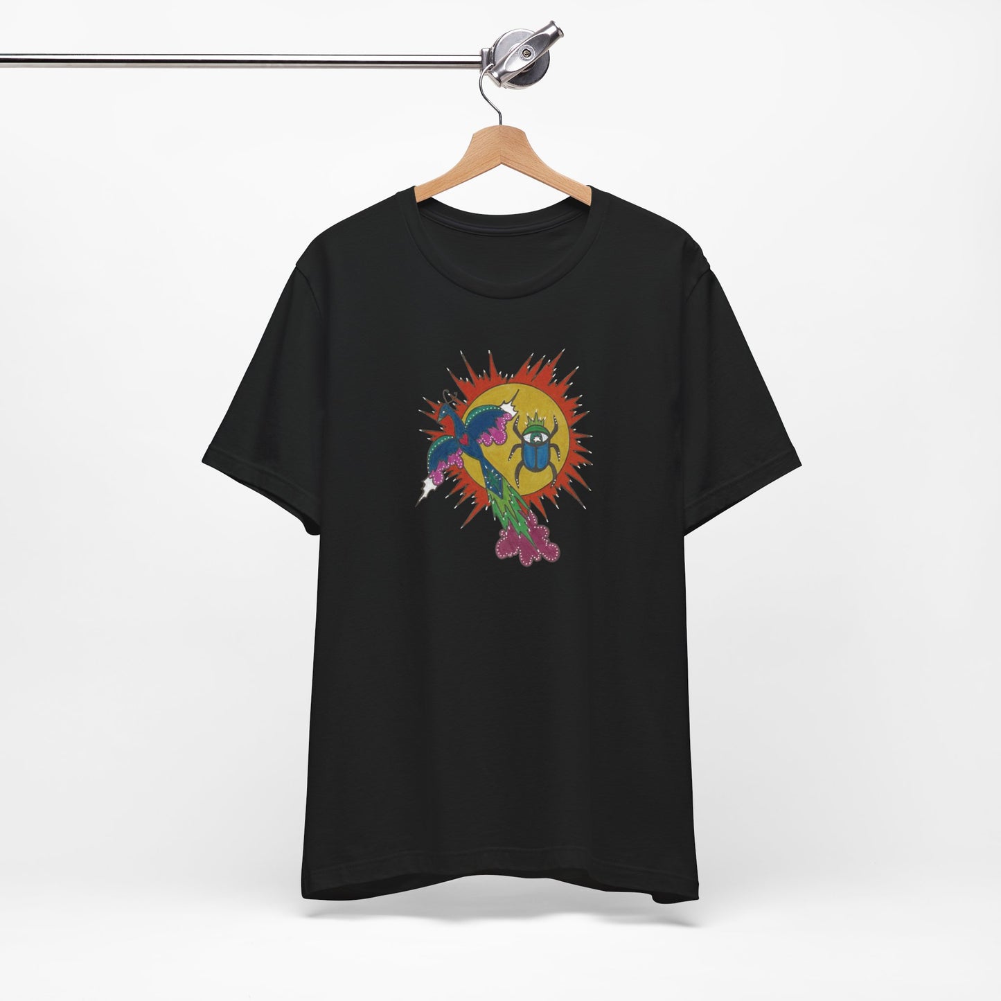 Integrate to Radiate Tee | Symbolic Solar Scarab Comic Art Shirt (Unisex)
