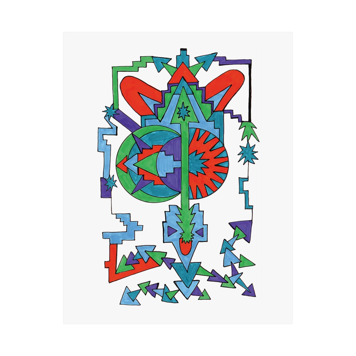 Arrow Light Geometric Abstract Art Print