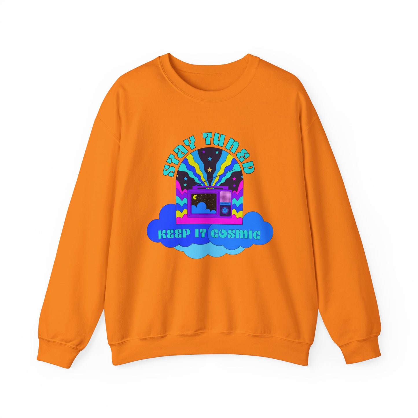 Stay Tuned Cosmic Retro Sweatshirt - Dayglow Celestial Crewneck