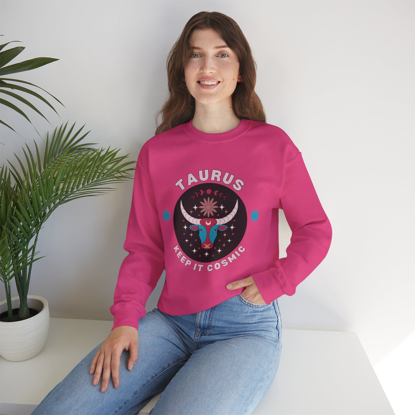 Keep It Cosmic - Retro Star Sign Astro Sweatshirt | Taurus