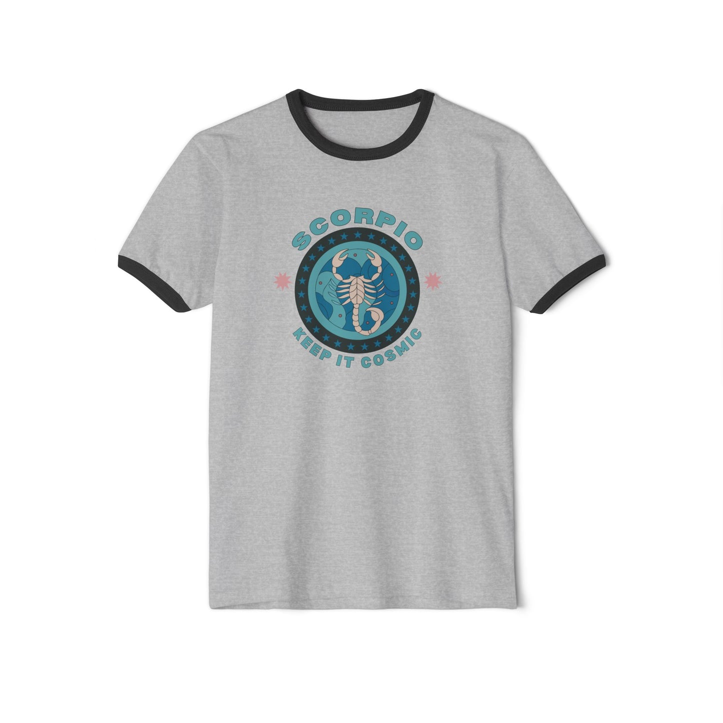 Gray Retro Scorpio t-shirt ringer zodiac tee