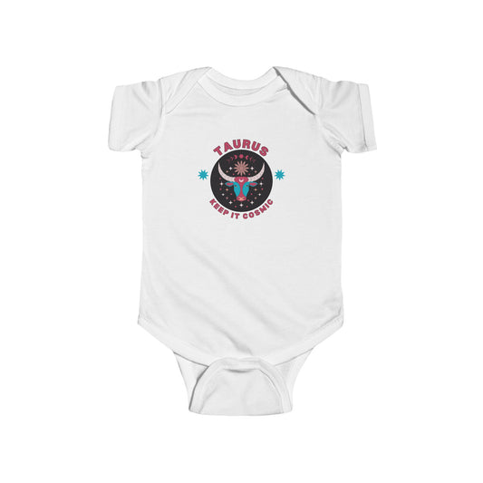 Taurus Baby Onesie | Keep it Cosmic Zodiac Cotton Bodysuit for Babies 0-24M