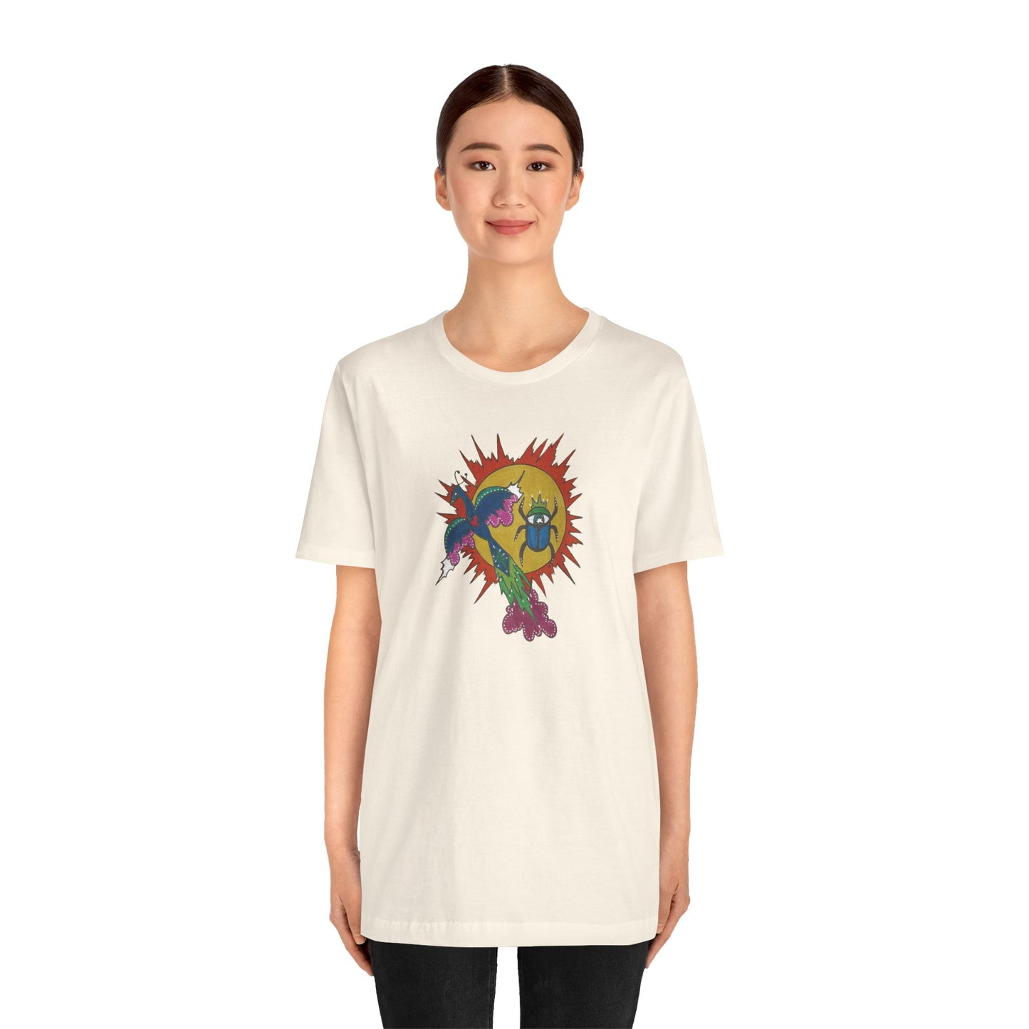 Integrate to Radiate Tee | Symbolic Solar Scarab Comic Art Shirt (Unisex)