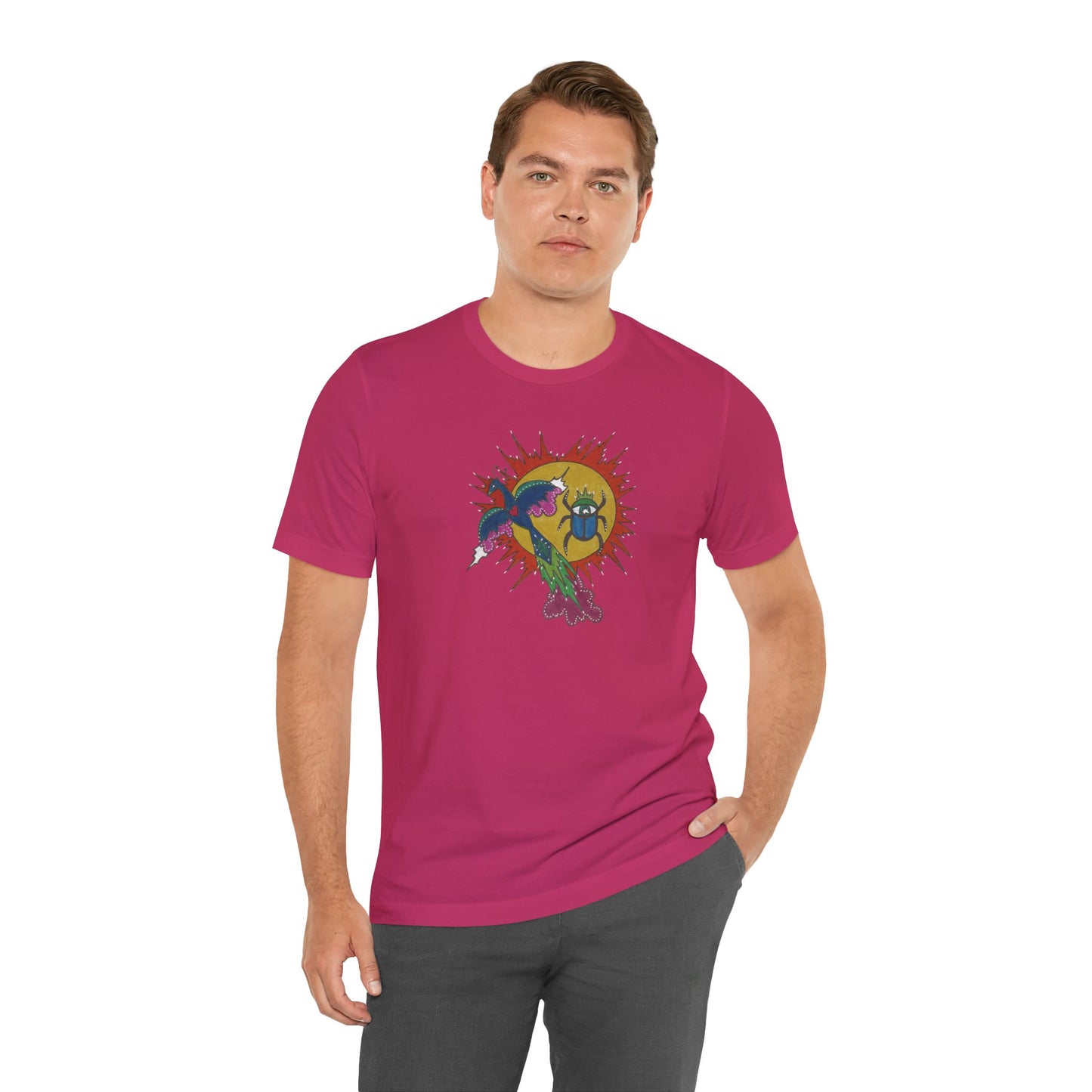 Integrate to Radiate Tee | Symbolic Solar Scarab Comic Art Shirt (Unisex)