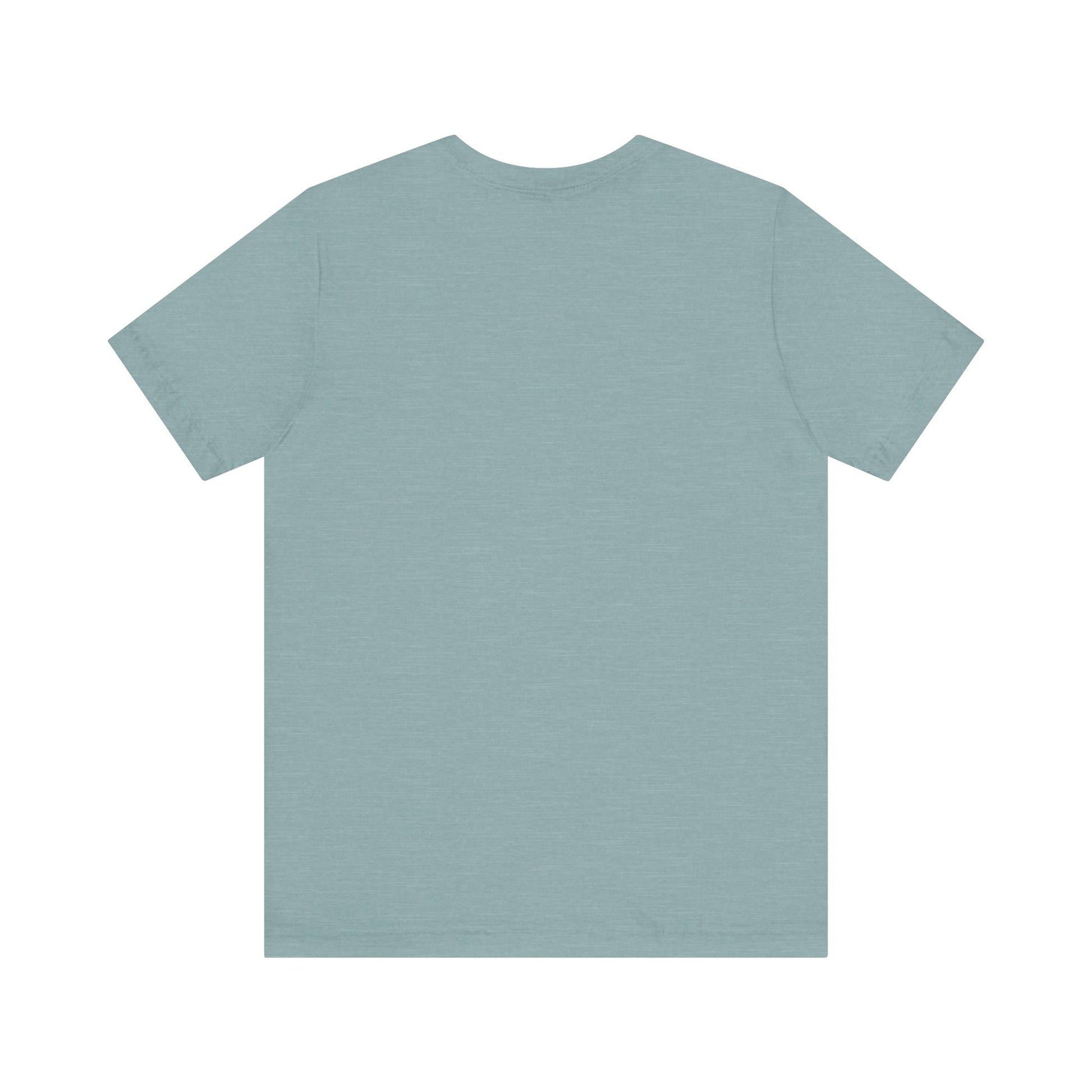 Cosmic Pulse Moon Drop Tee in Heather Blue Lagoon — Mystic Quarterly unisex t-shirt featuring intuitive lunar art print design