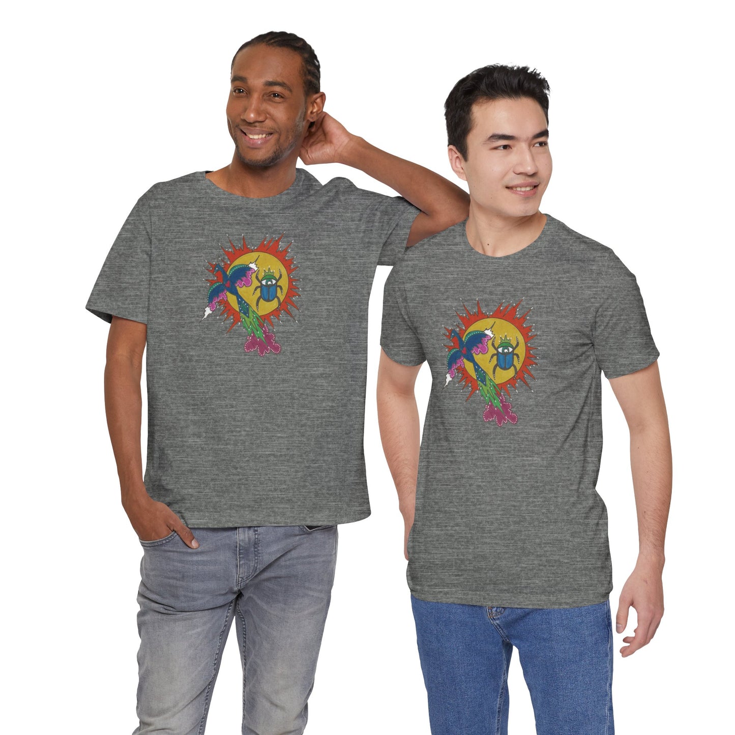 Integrate to Radiate Tee | Symbolic Solar Scarab Comic Art Shirt (Unisex)